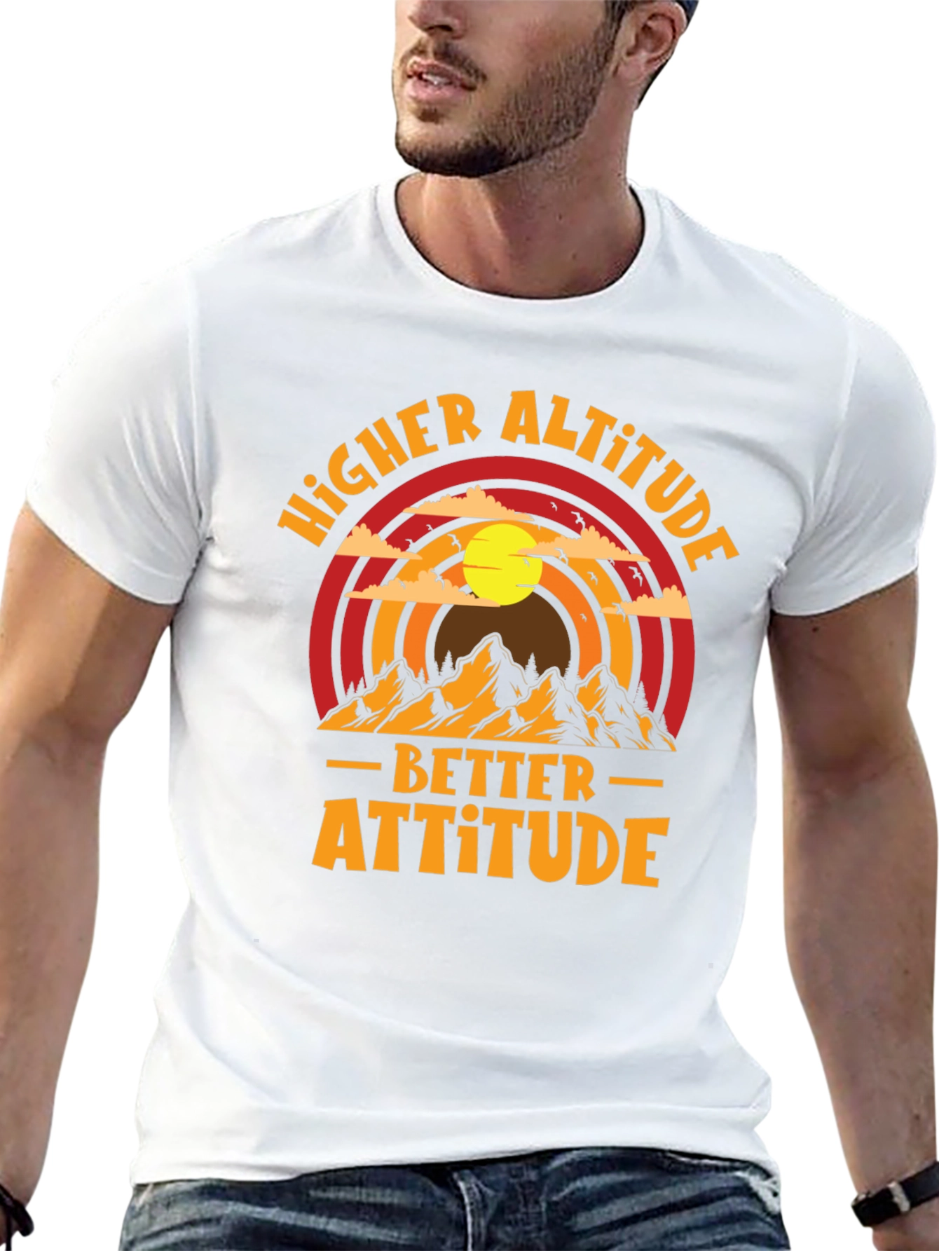 Black Higher Altitude Better Attitude Graphic Tee view 13