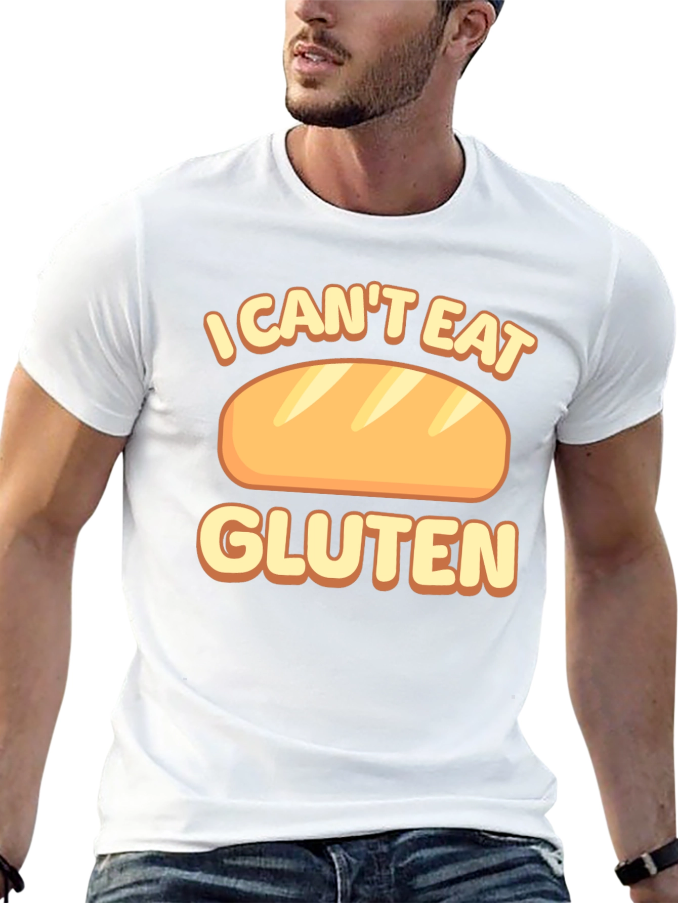 Black I Can't Eat Gluten T-Shirt Funny Food Allergy Tee view 13