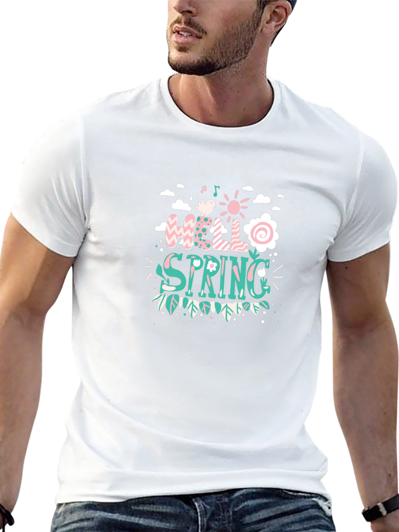 Black Hello Spring Graphic Tee view 13