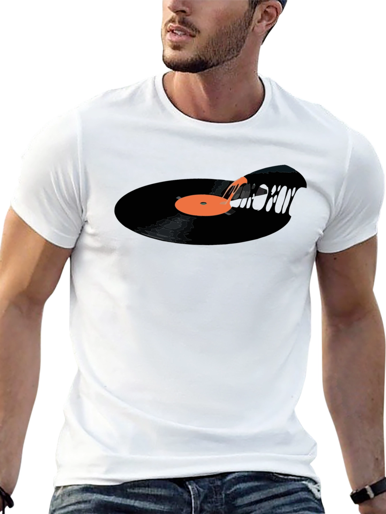 Melting Vinyl Record Graphic Tee - Cool Music Lover T-Shirt - 13