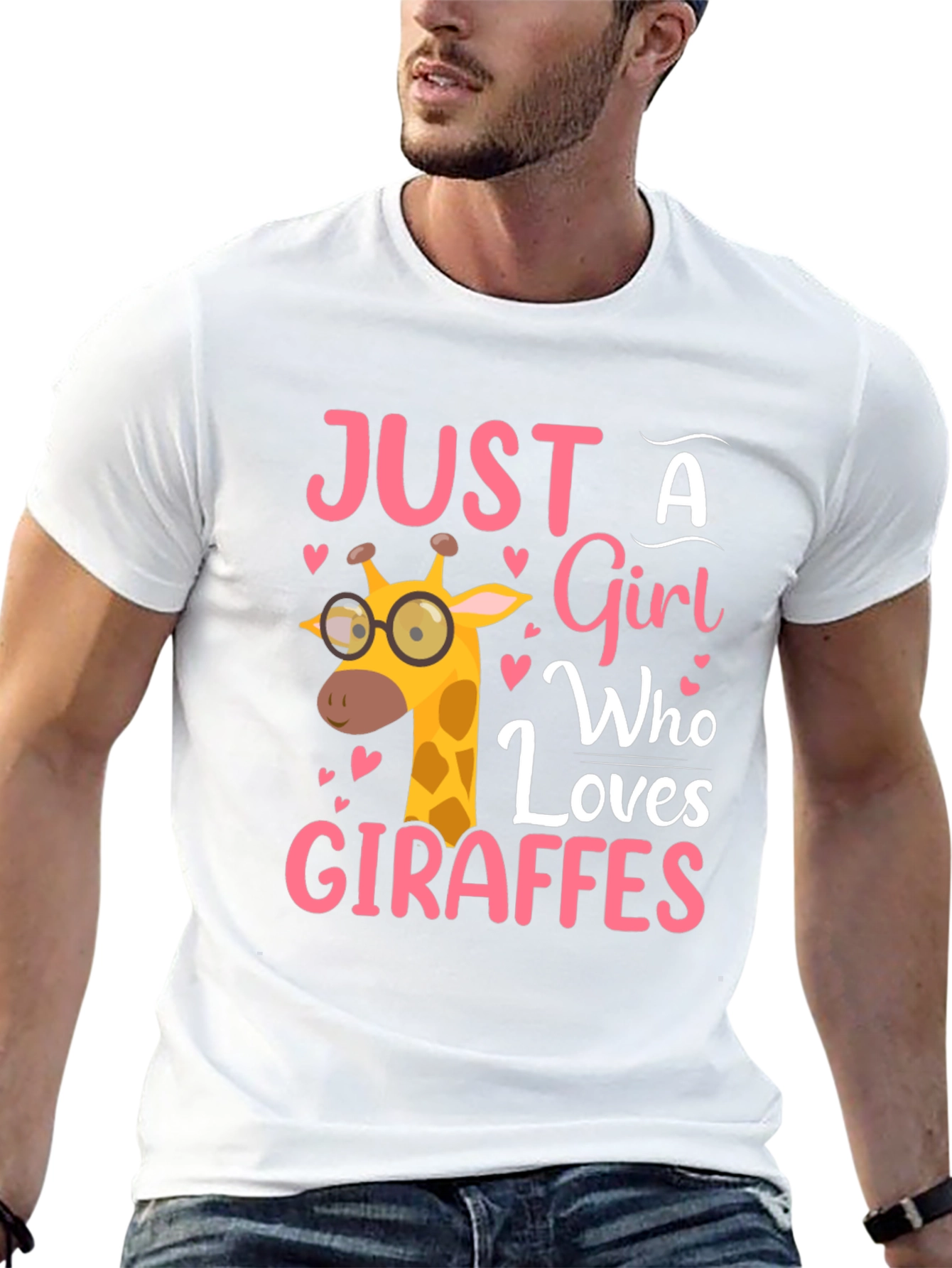 Black Just a Girl Who Loves Giraffes T-Shirt view 13