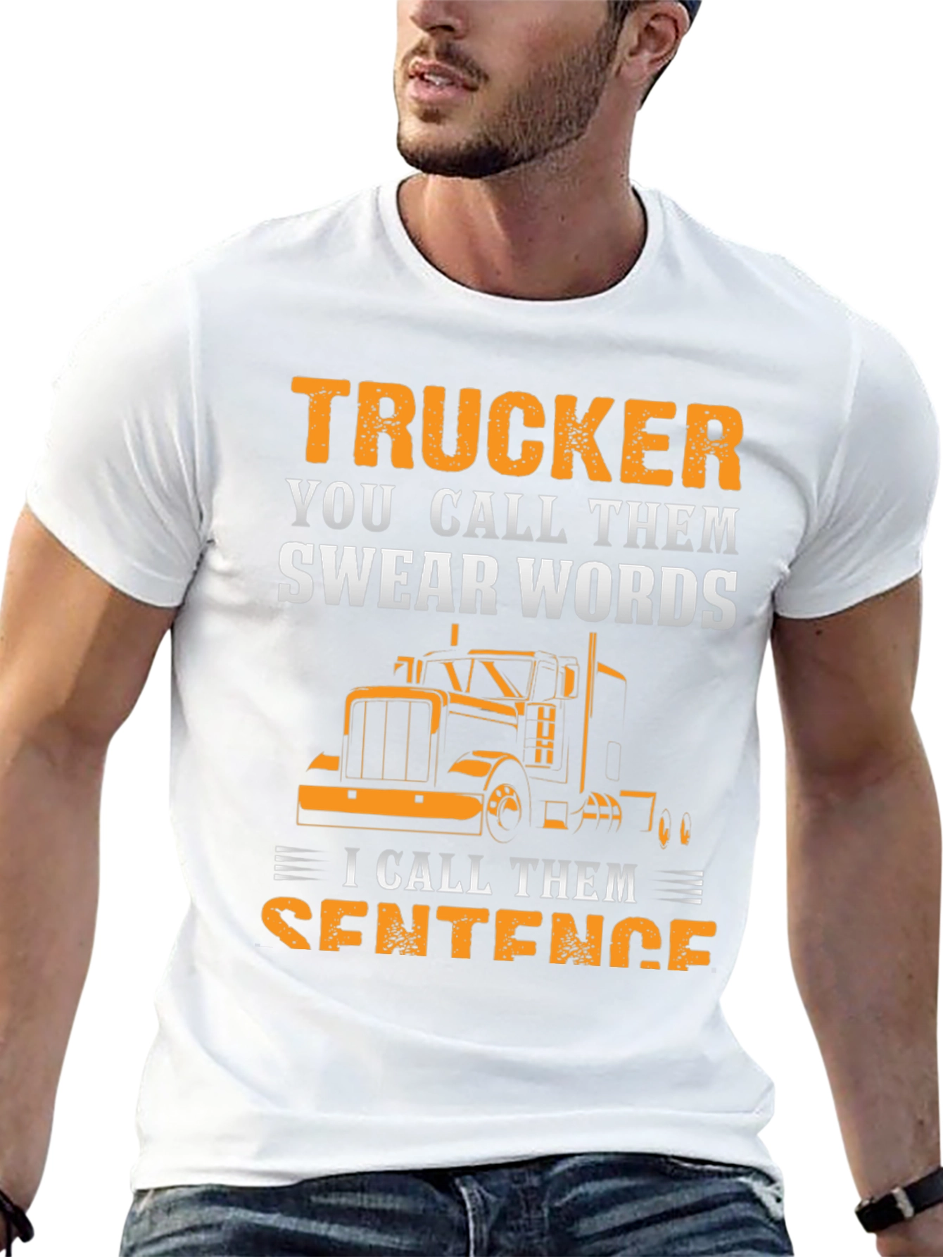 Black Trucker Swear Words T-Shirt view 13