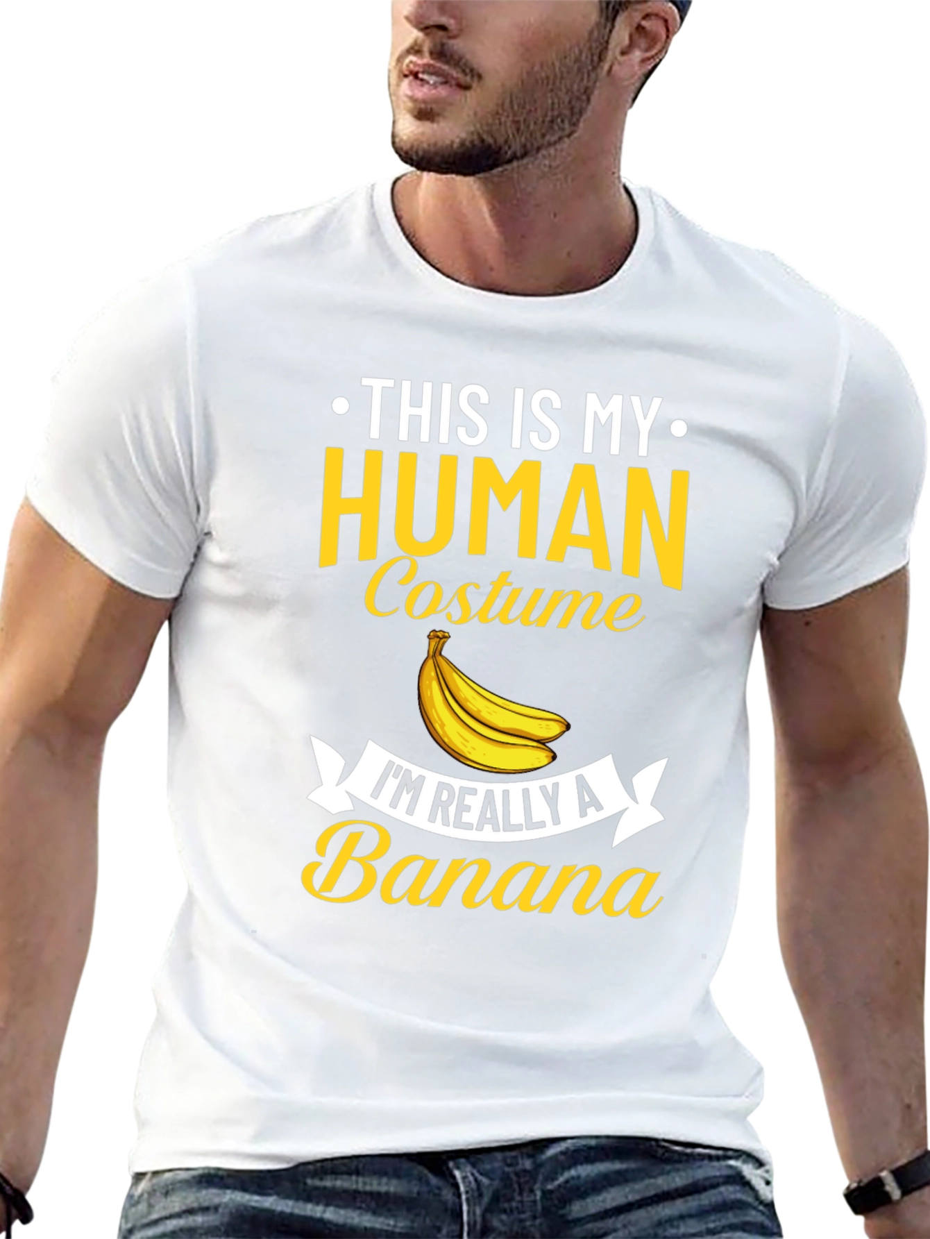 Black Human Costume Banana T-Shirt - Funny Novelty Tee view 13