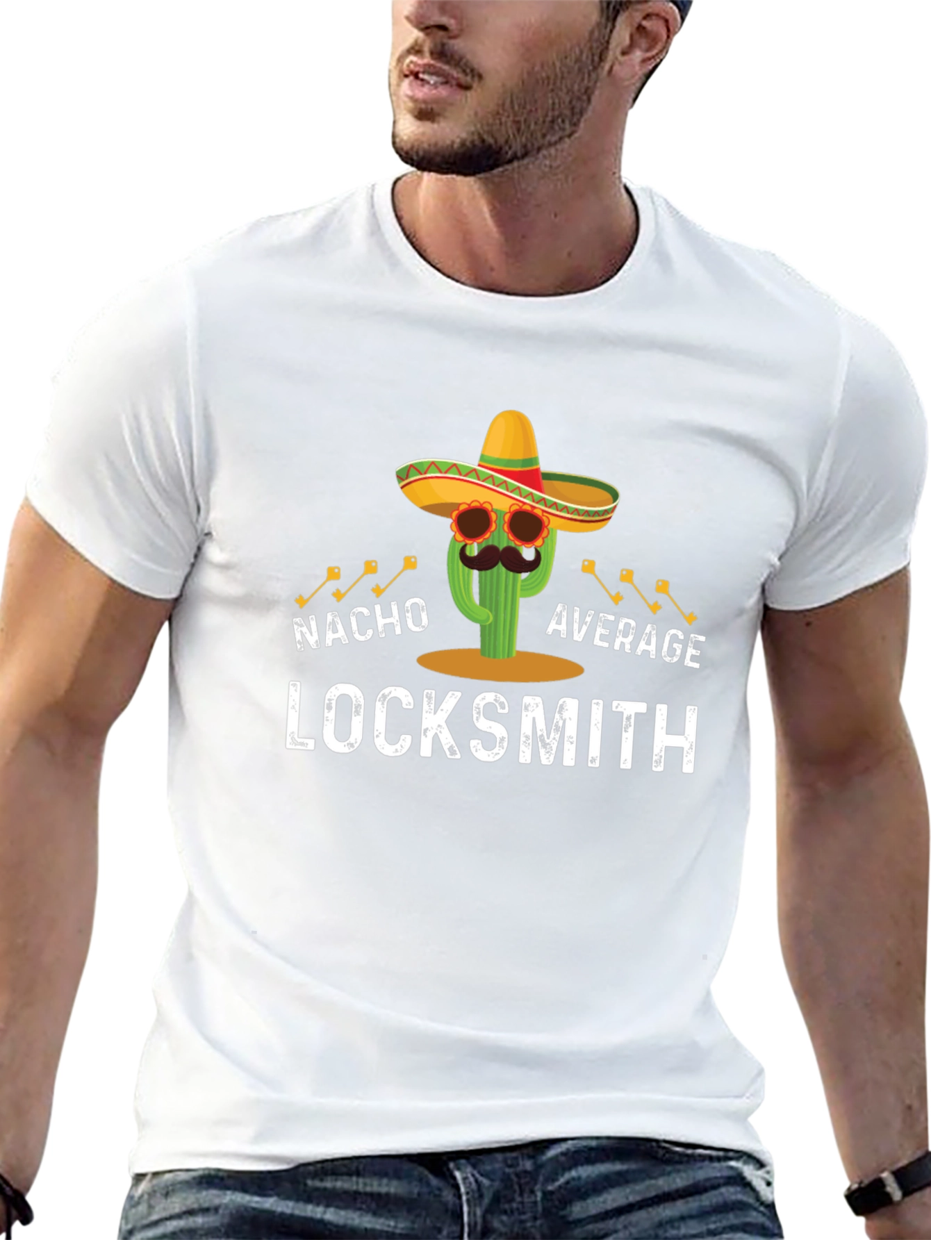 Black Nacho Average Locksmith T-Shirt view 13