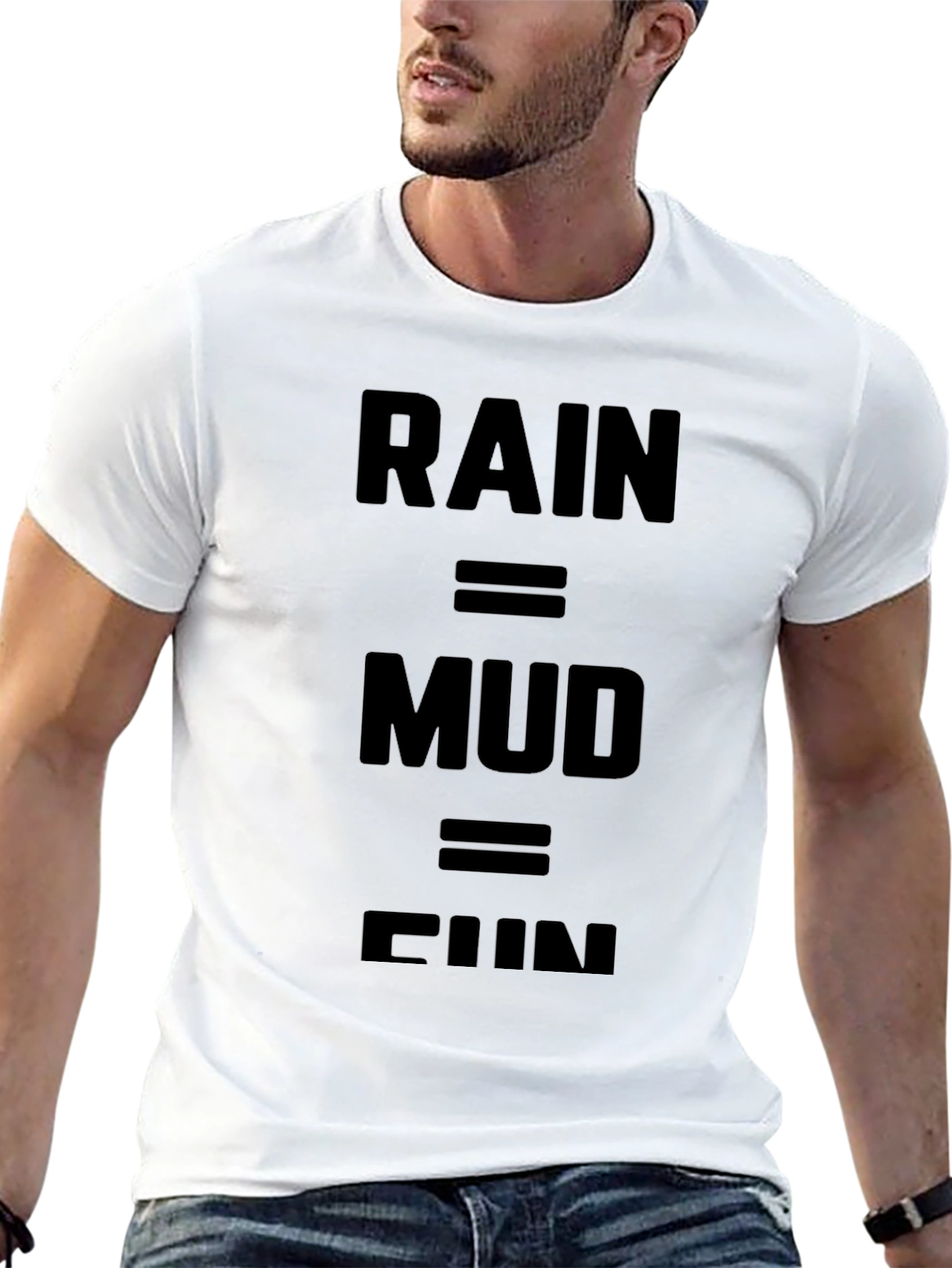 Black Rain = Mud = Fun Black Graphic Tee view 13