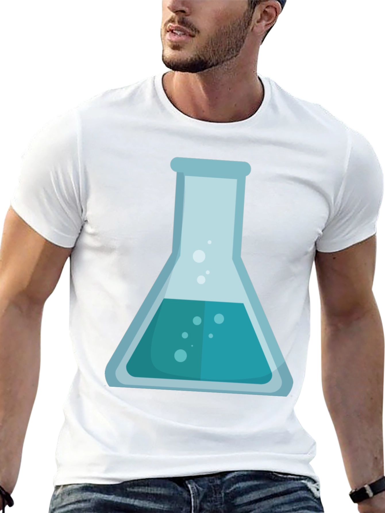 Black Science Beaker Graphic T-Shirt - Chemistry Lab Style Tee view 13