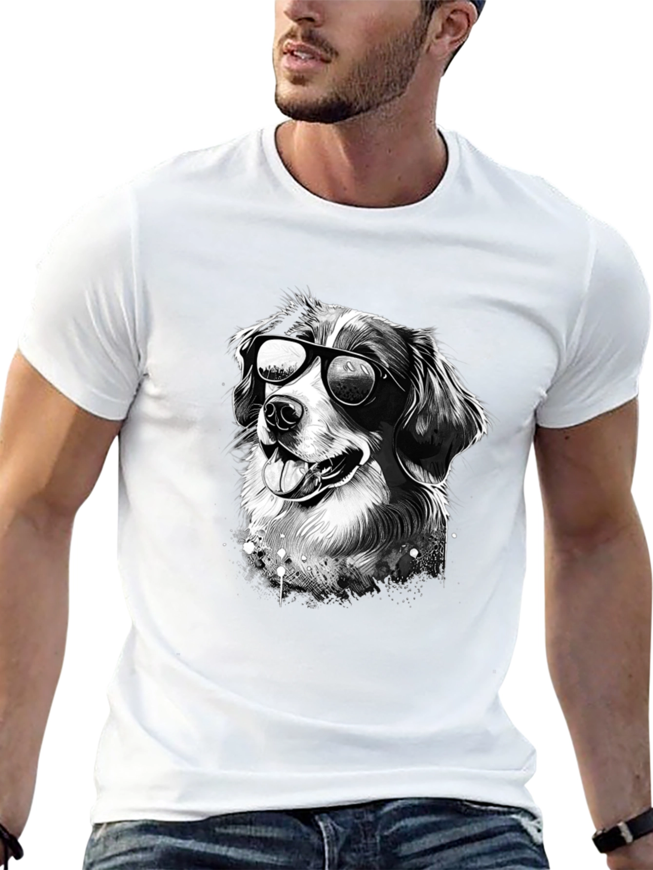 Cool Dog Graphic Tee - Black Cotton T-Shirt - 13