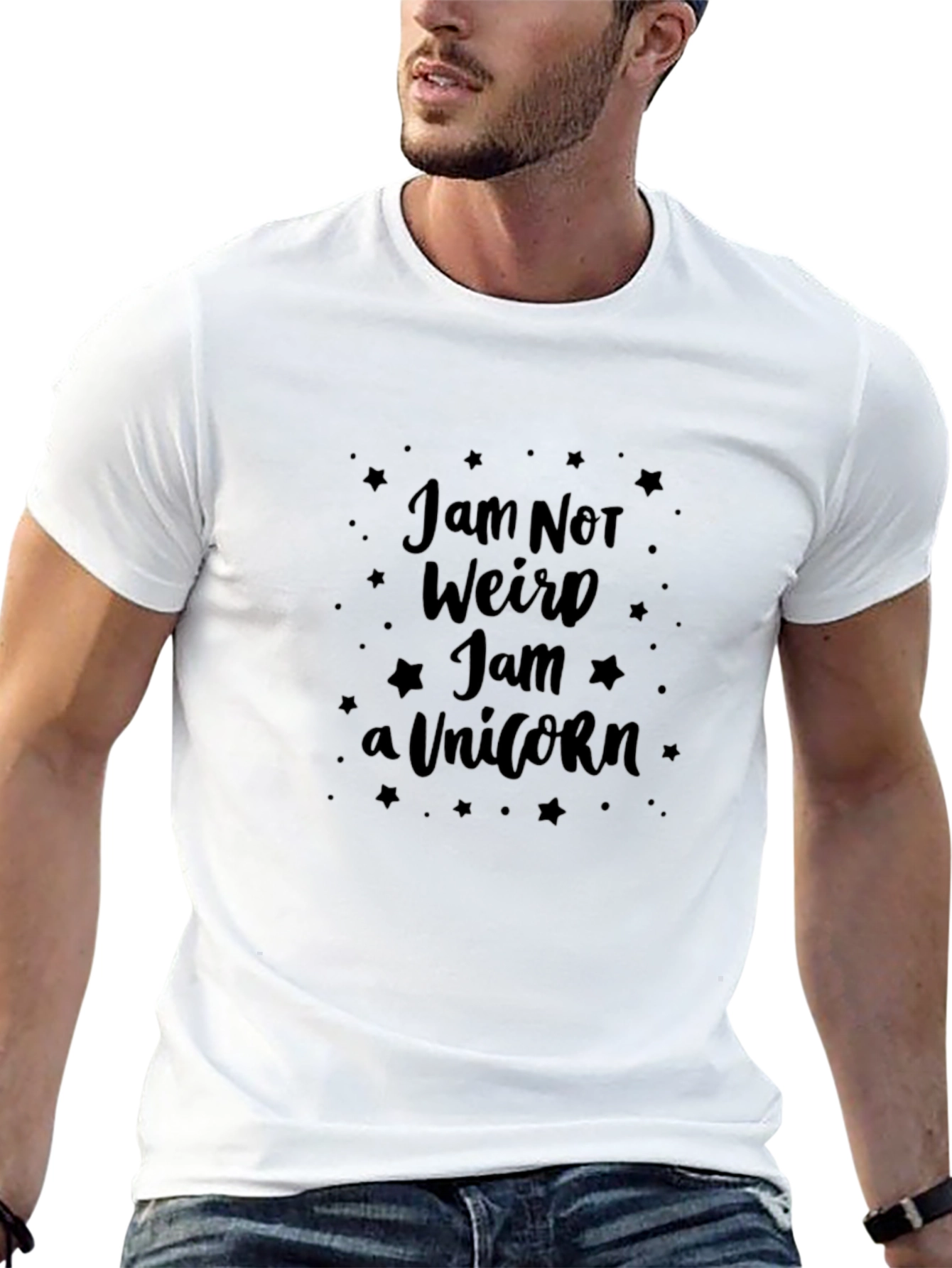 Black I am Not Weird I am a Unicorn Black Tee view 13