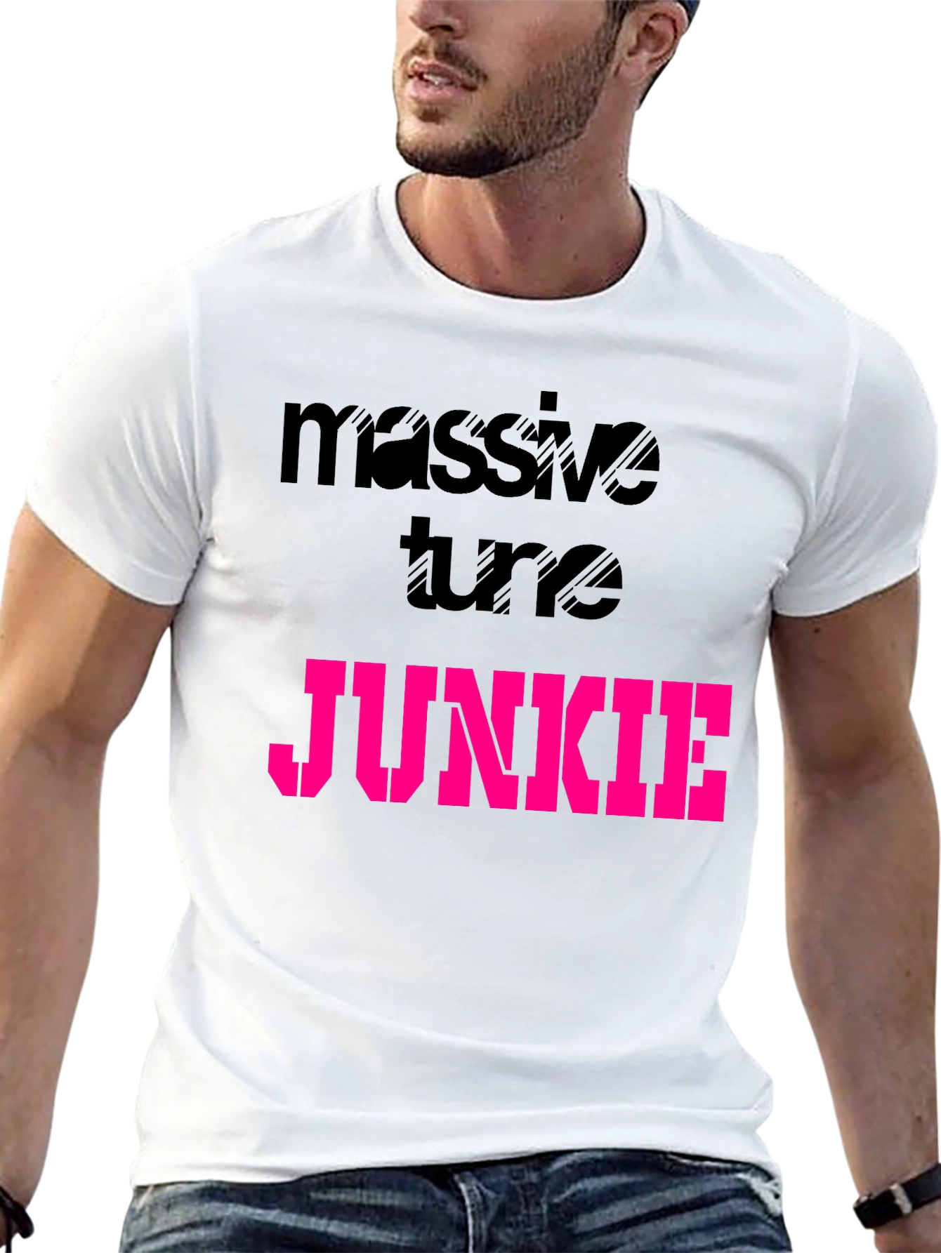 Black Massive Tune Junkie Black Graphic T-Shirt view 13