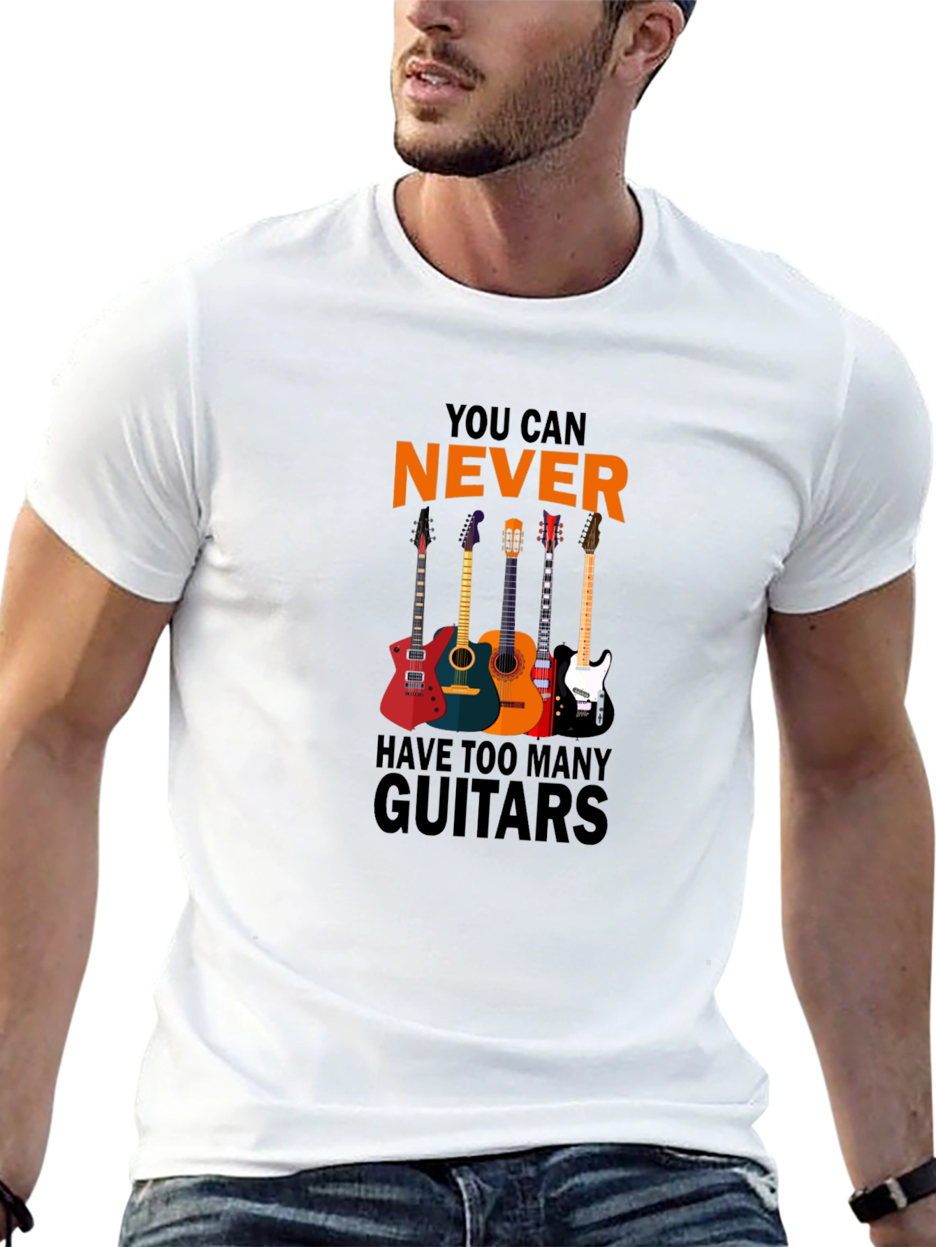Black Guitar Lover T-Shirt: You Can Never Have Too Many view 13