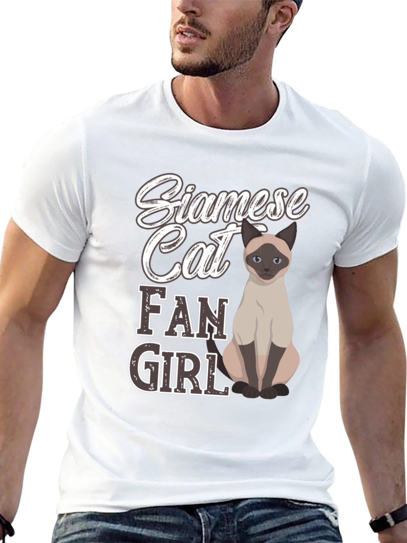 Black Siamese Cat Fan Girl T-Shirt view 13