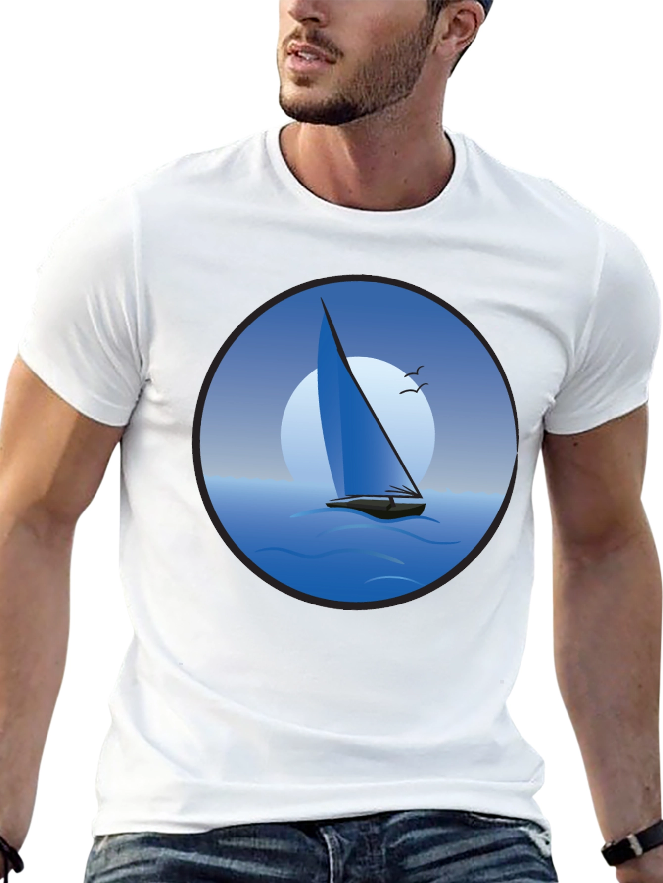 Black Sailboat Graphic Black T-Shirt view 13