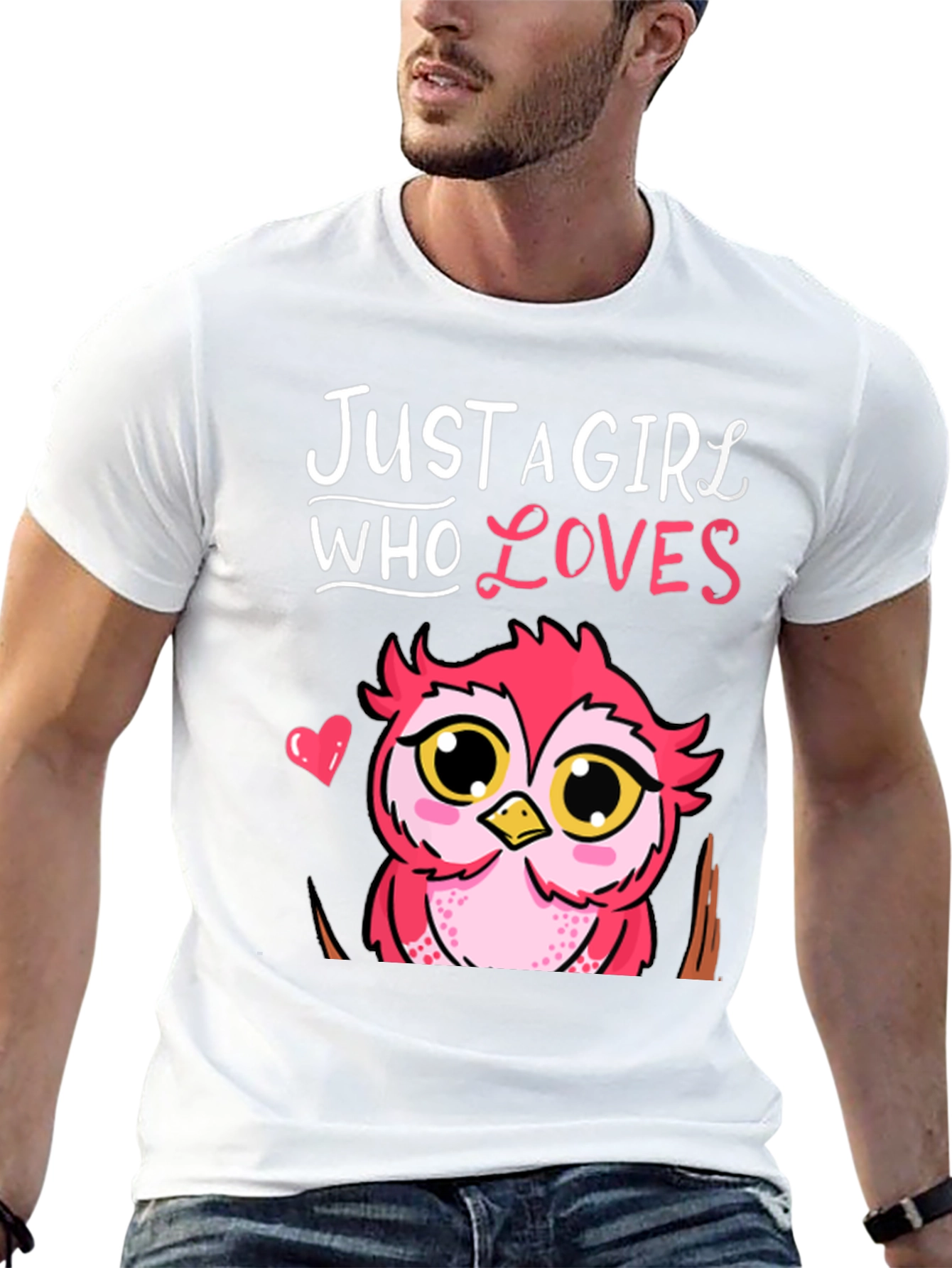 Black Just A Girl Who Loves Owls T-Shirt view 13
