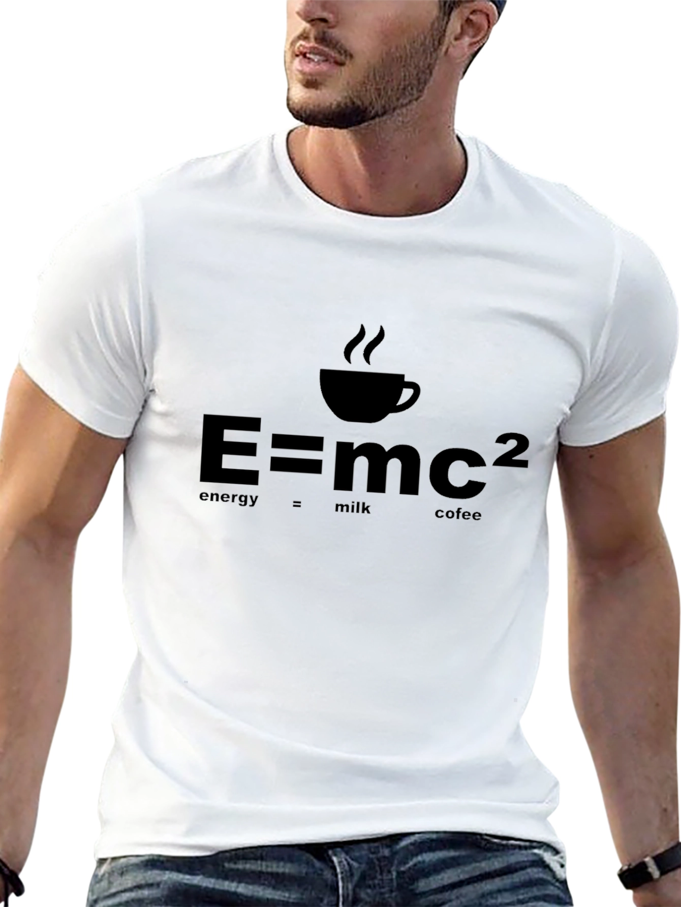 Black E=mc2 Coffee T-Shirt - Geeky Science Humor Tee view 13