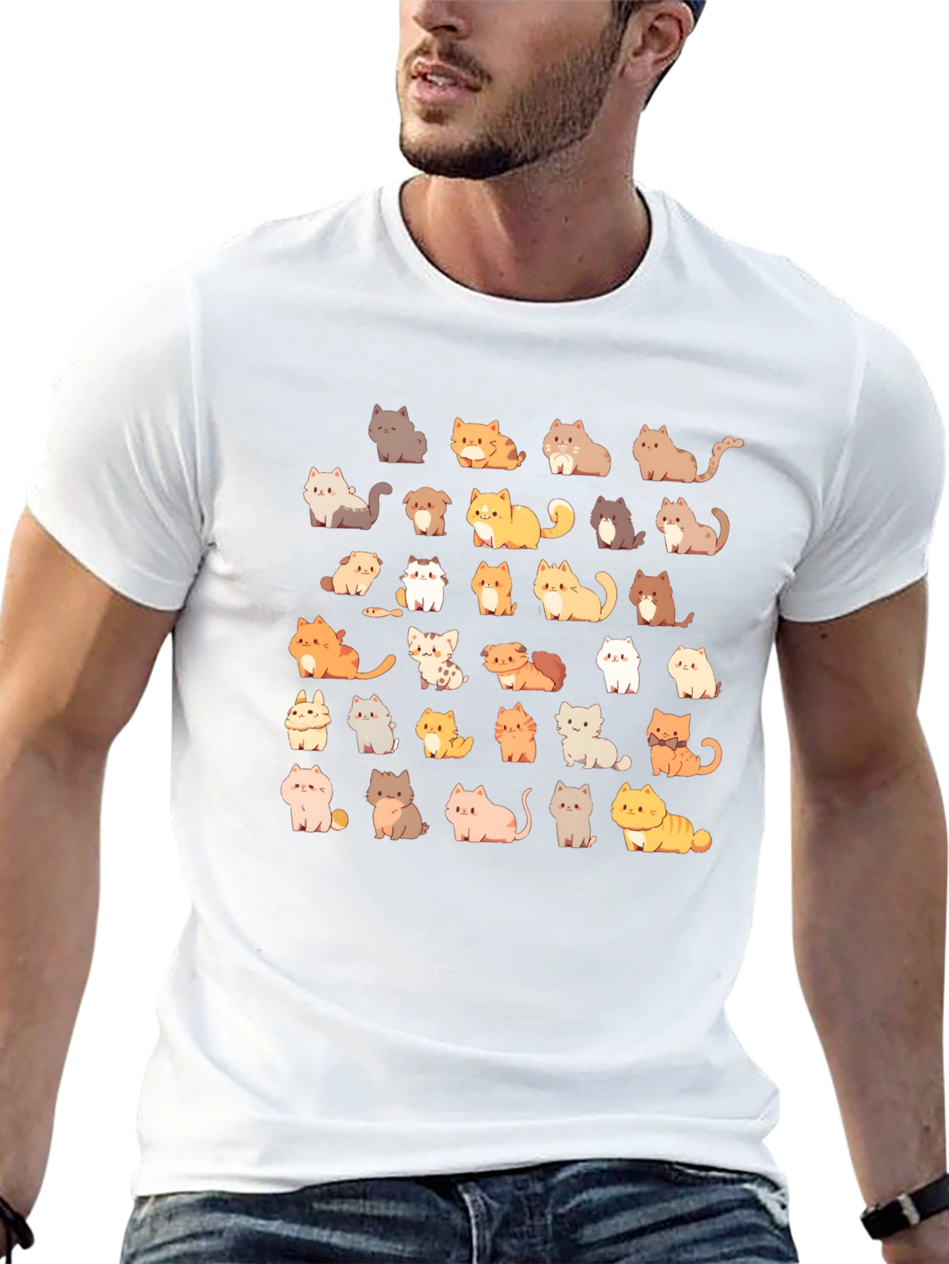 Black Cat Lover T-Shirt - Cute Cartoon Cats view 13