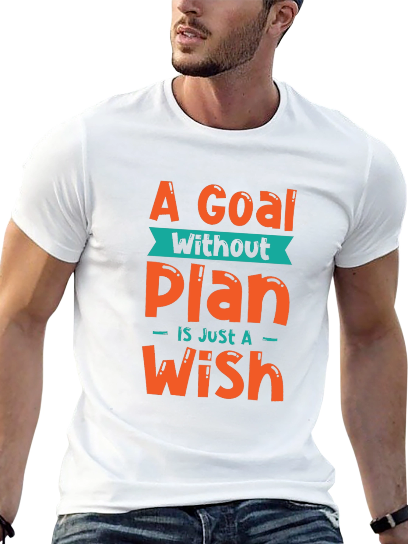 Black Goal Without a Plan Graphic Tee - Motivational T-Shirt view 13