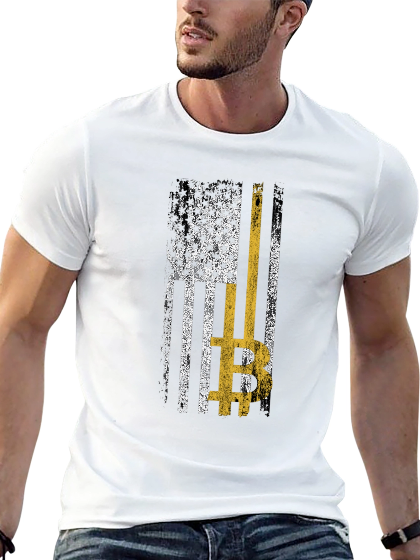 Bitcoin USA Flag Graphic Tee - Crypto T-Shirt - 13