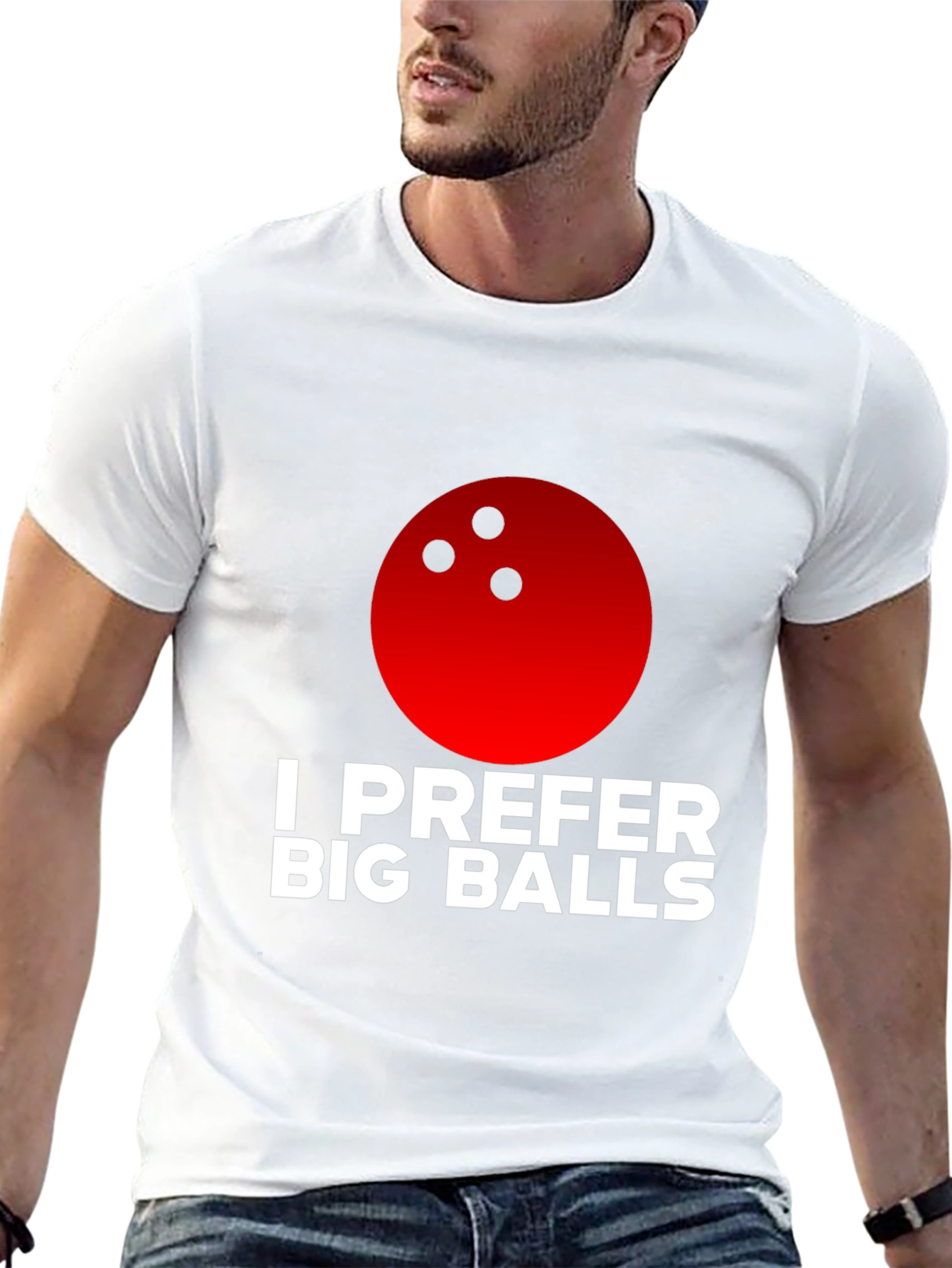 Black I Prefer Big Balls Bowling T-Shirt view 13