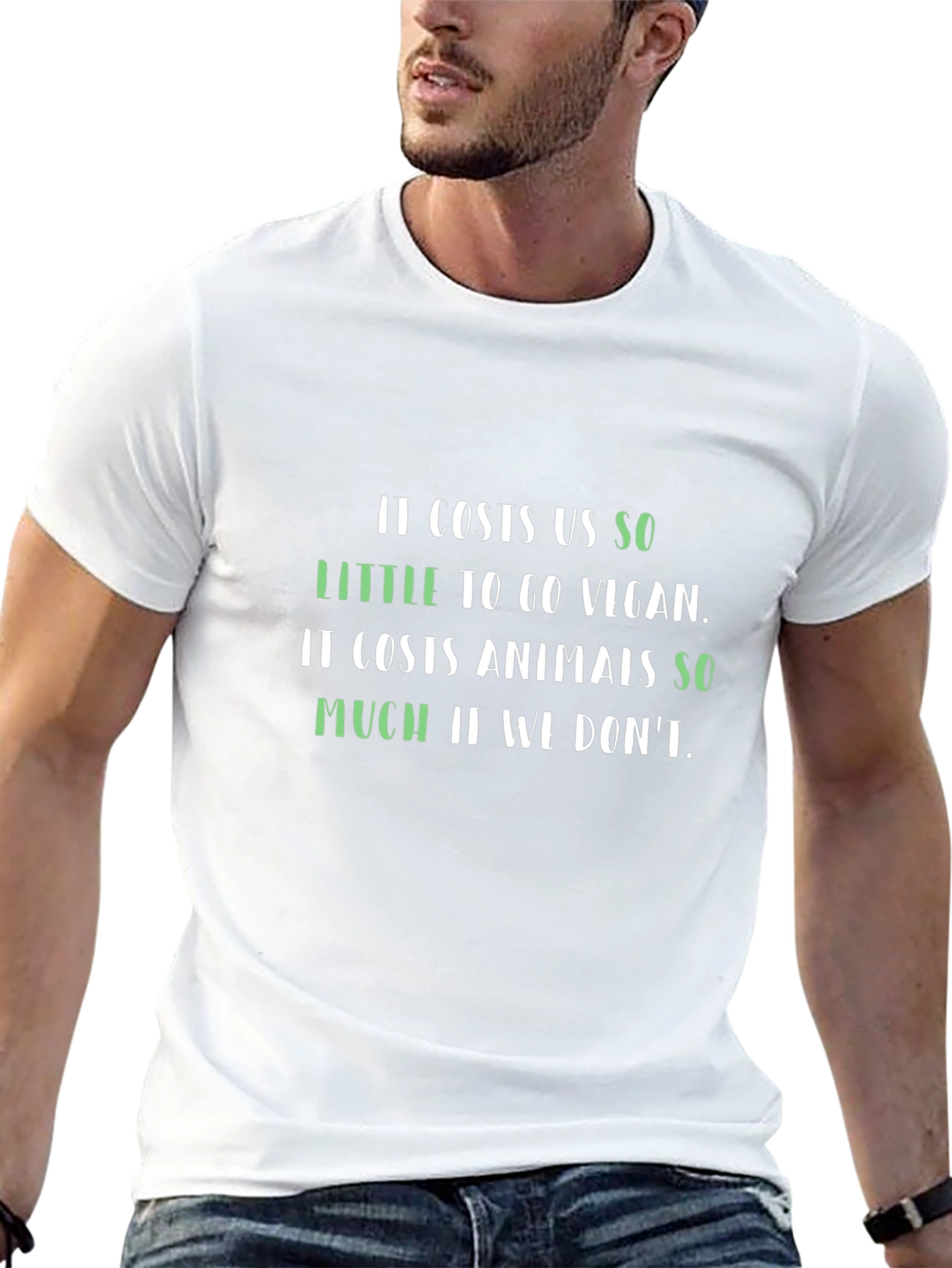 Black Vegan Slogan T-Shirt - Animal Rights Awareness view 13