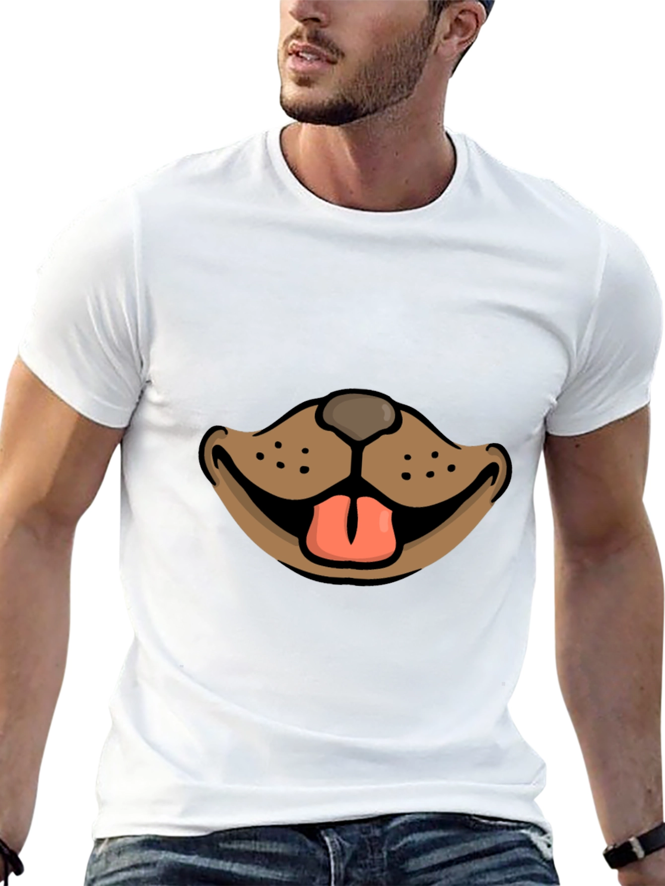 Black Dog Face Graphic Tee - Funny Animal Lover T-Shirt view 13