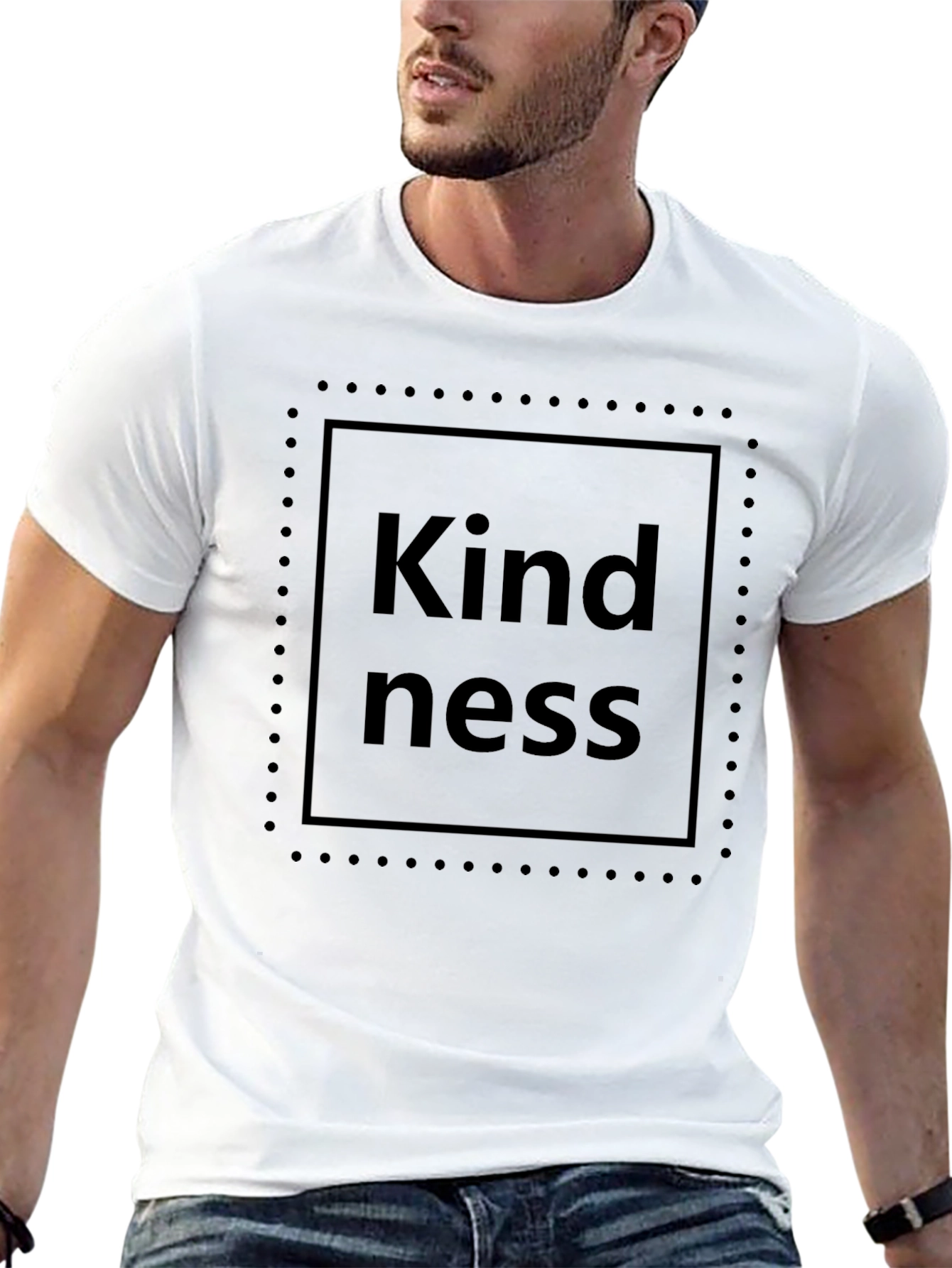Black Kindness Graphic T-Shirt - Classic Crew Neck Tee view 13