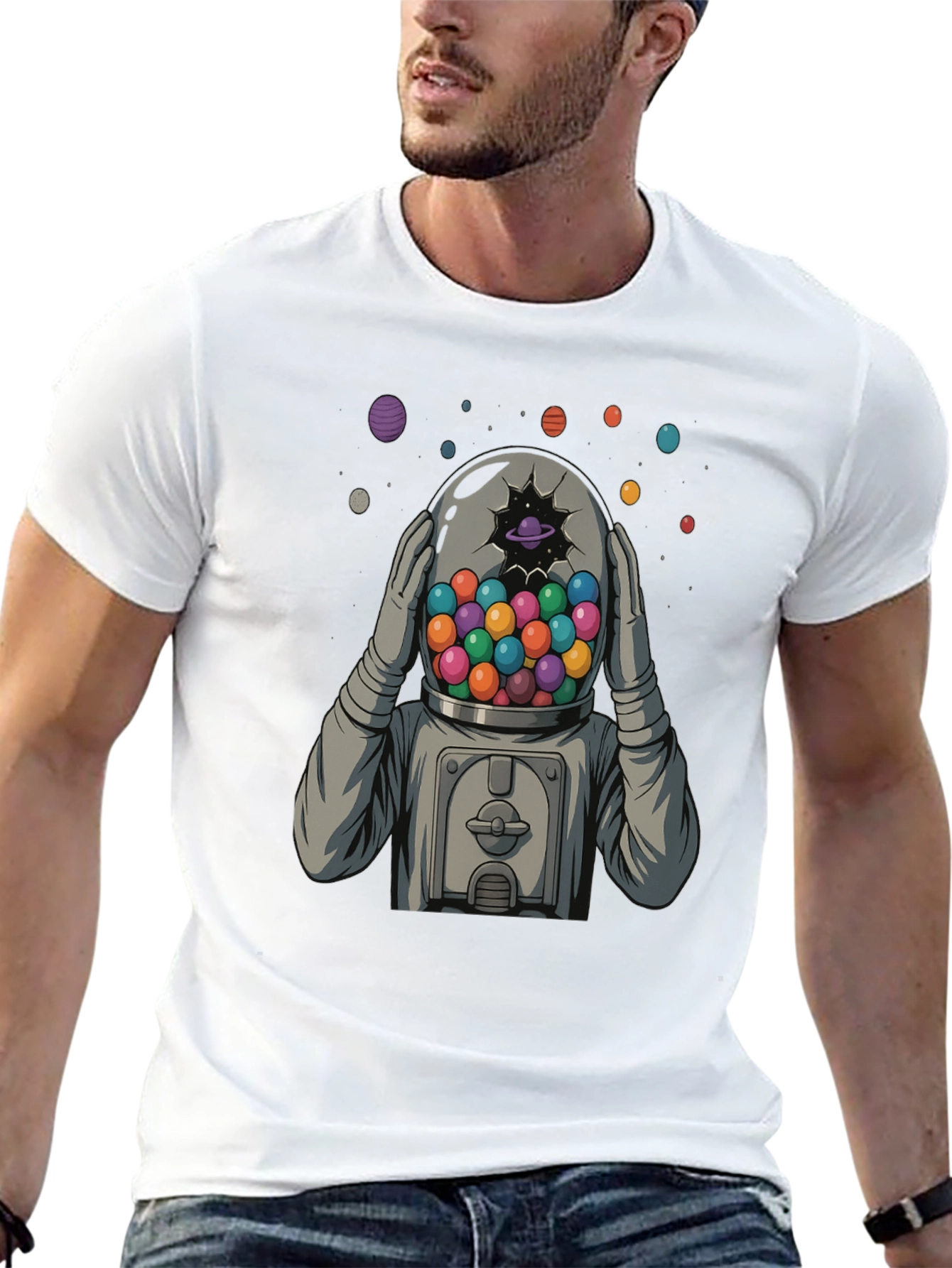 Black Astronaut Gumball Head Graphic Tee view 13