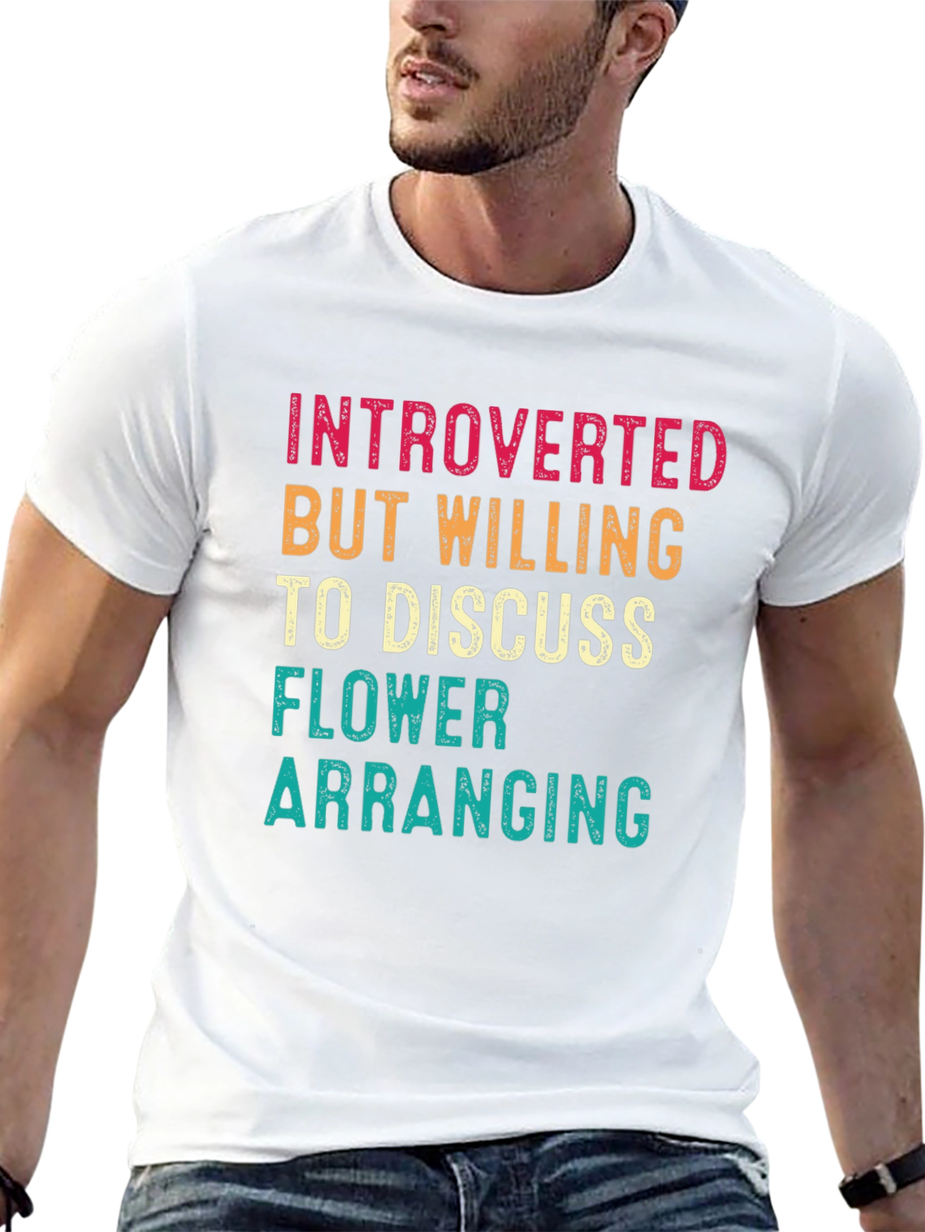 Black Introverted Flower Arranging Graphic Tee view 13