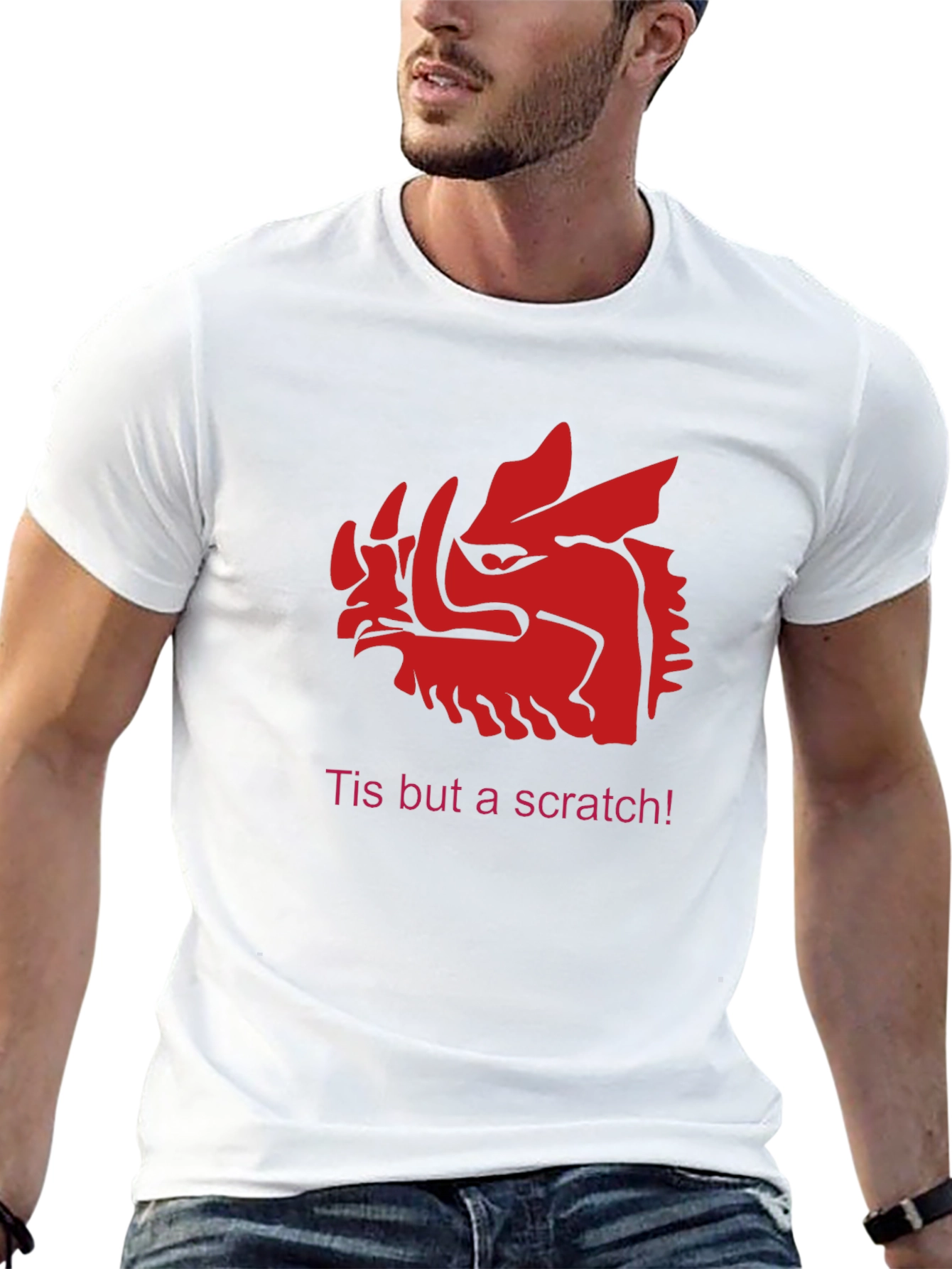 Black Tis But A Scratch Graphic Tee - Black Cotton T-Shirt view 13