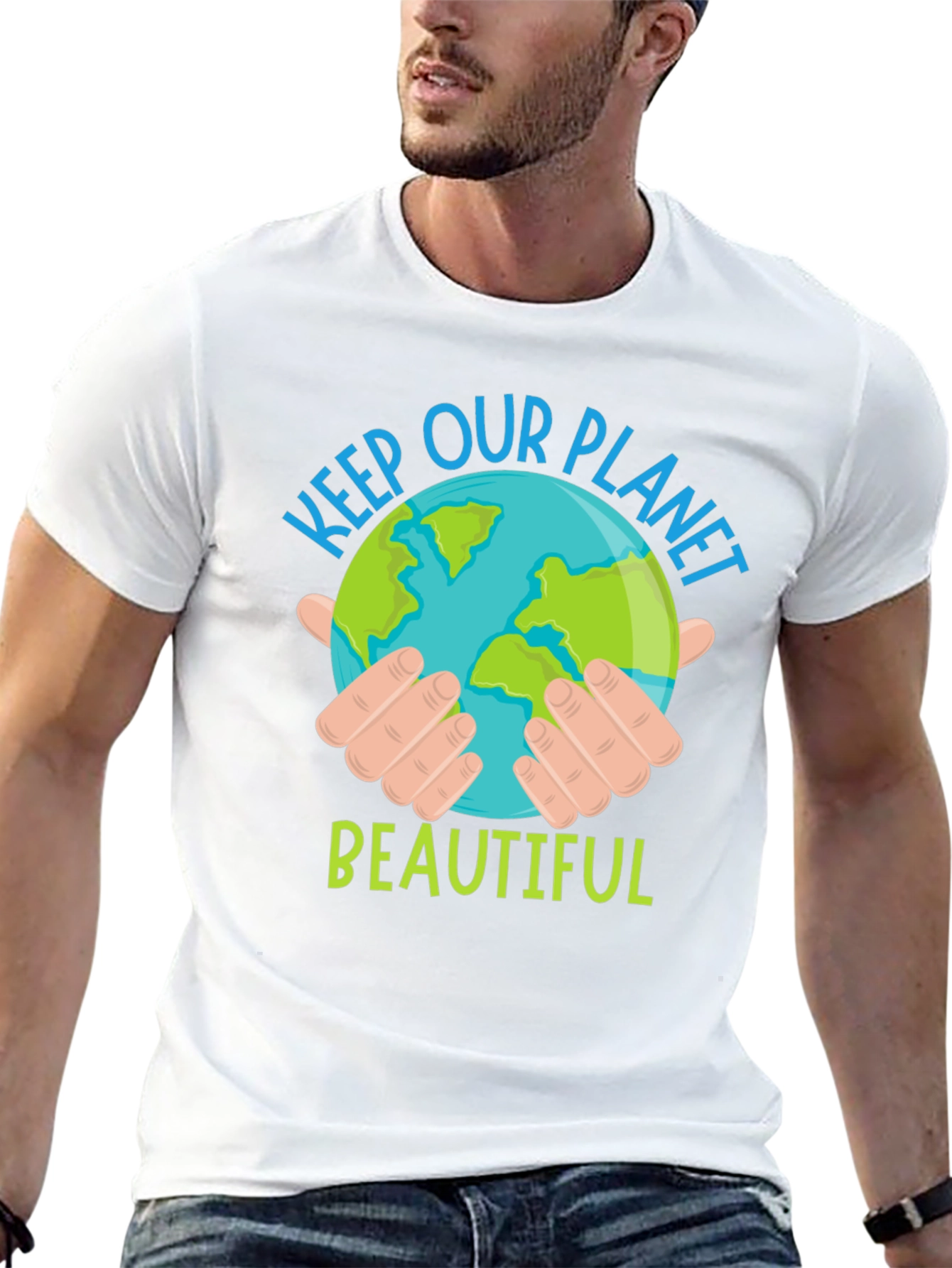 Black Keep Our Planet Beautiful Graphic T-Shirt view 13