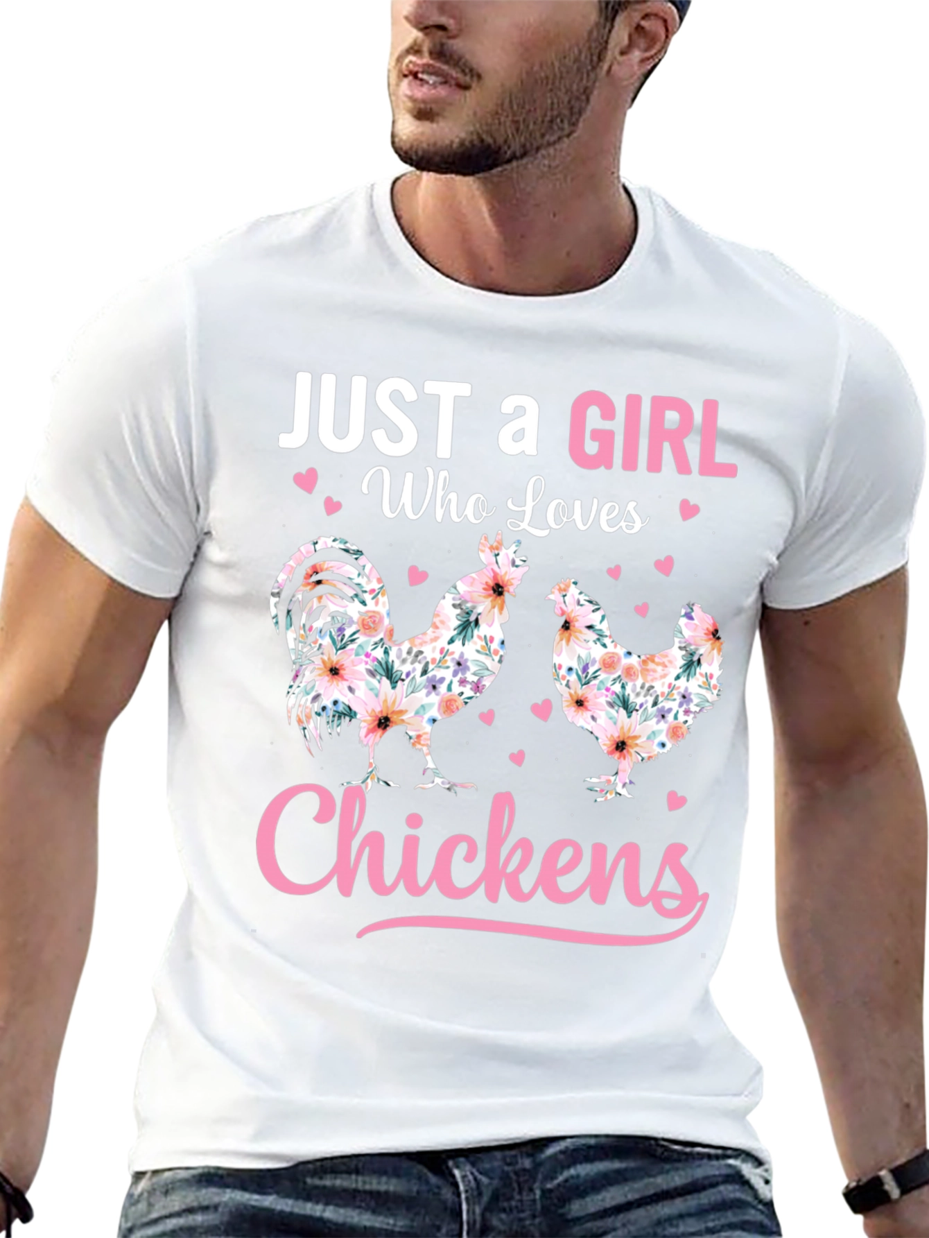 Black Just a Girl Who Loves Chickens T-Shirt view 13