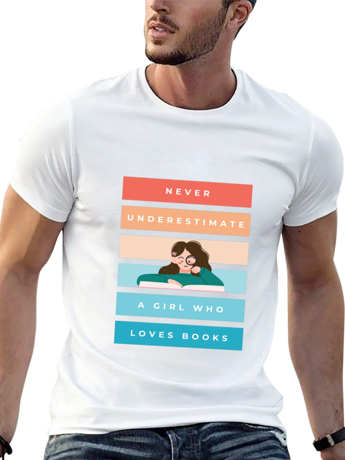 Black Never Underestimate A Girl Who Loves Books T-Shirt view 13