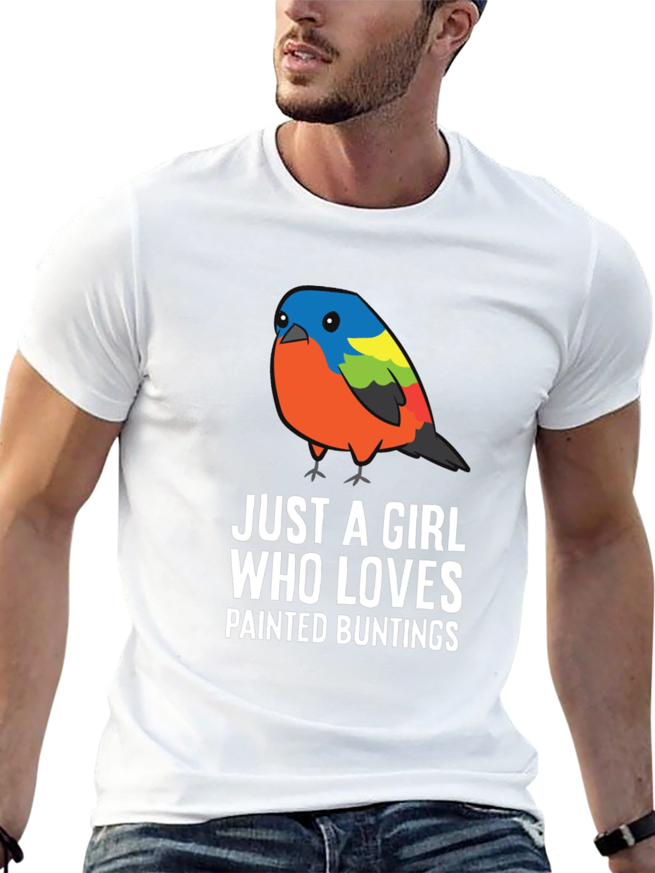 Black Painted Bunting Lover T-Shirt view 13