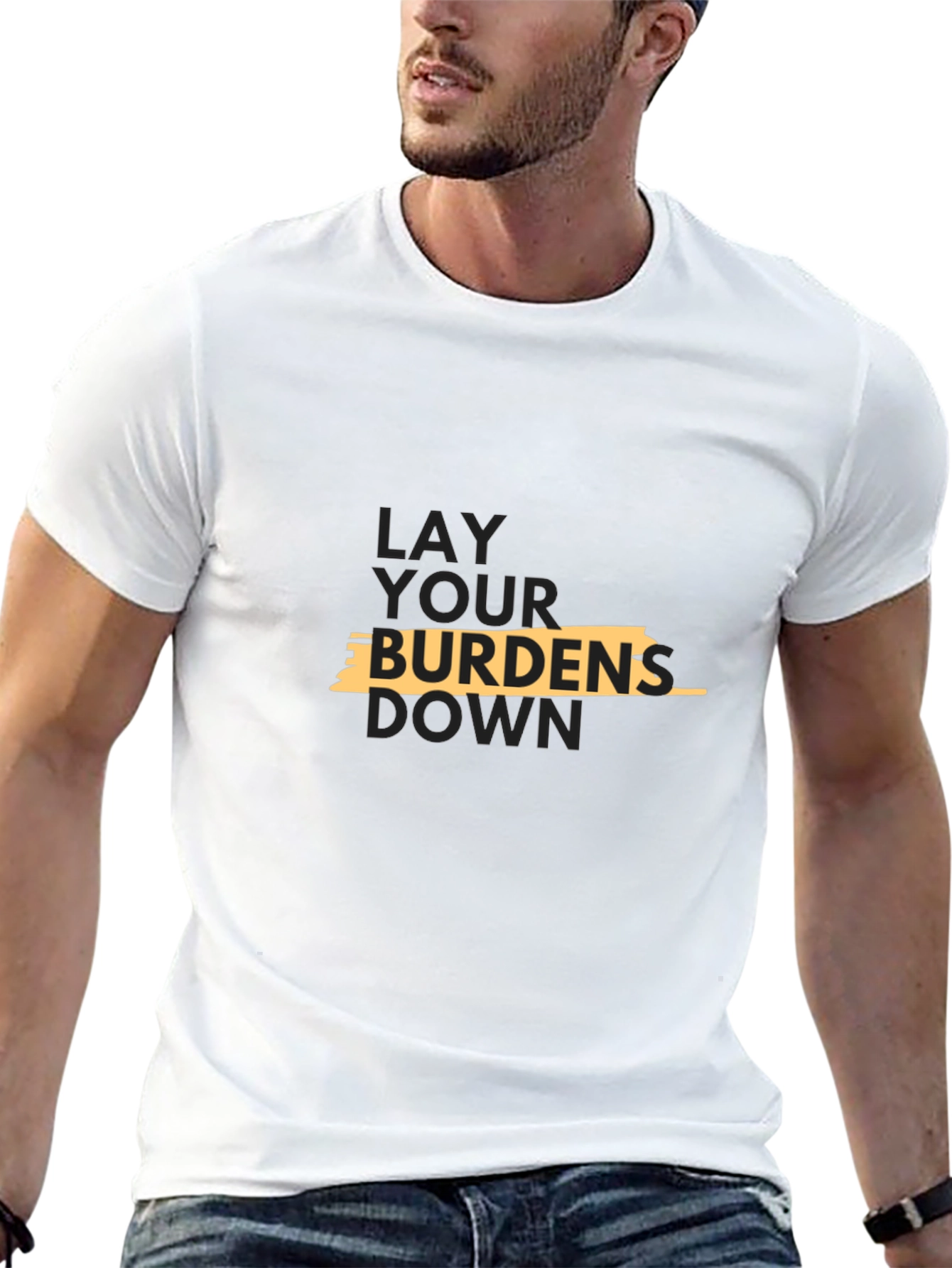 Black Lay Your Burdens Down Graphic Tee view 13