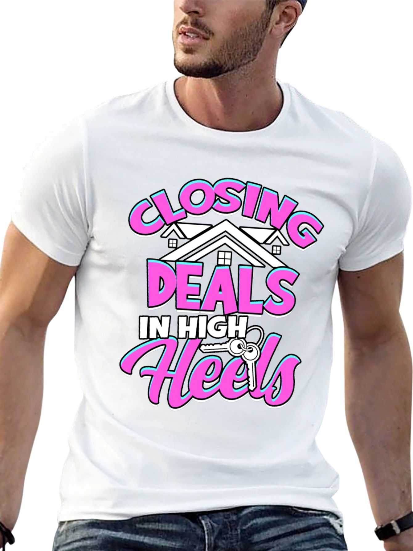 Black Closing Deals T-Shirt - High Heels Realtor Tee view 13