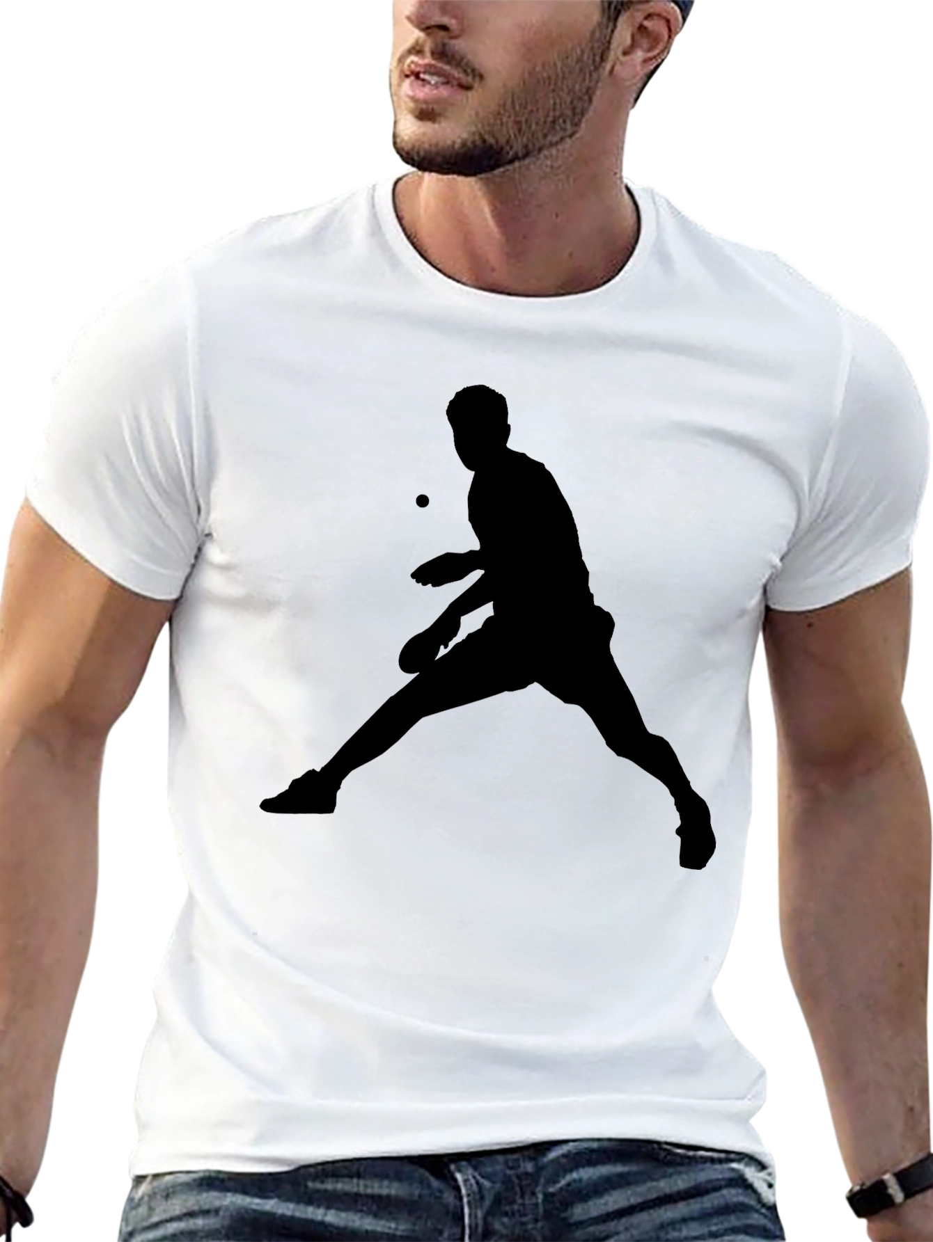 Black Black Table Tennis Graphic Tee view 13