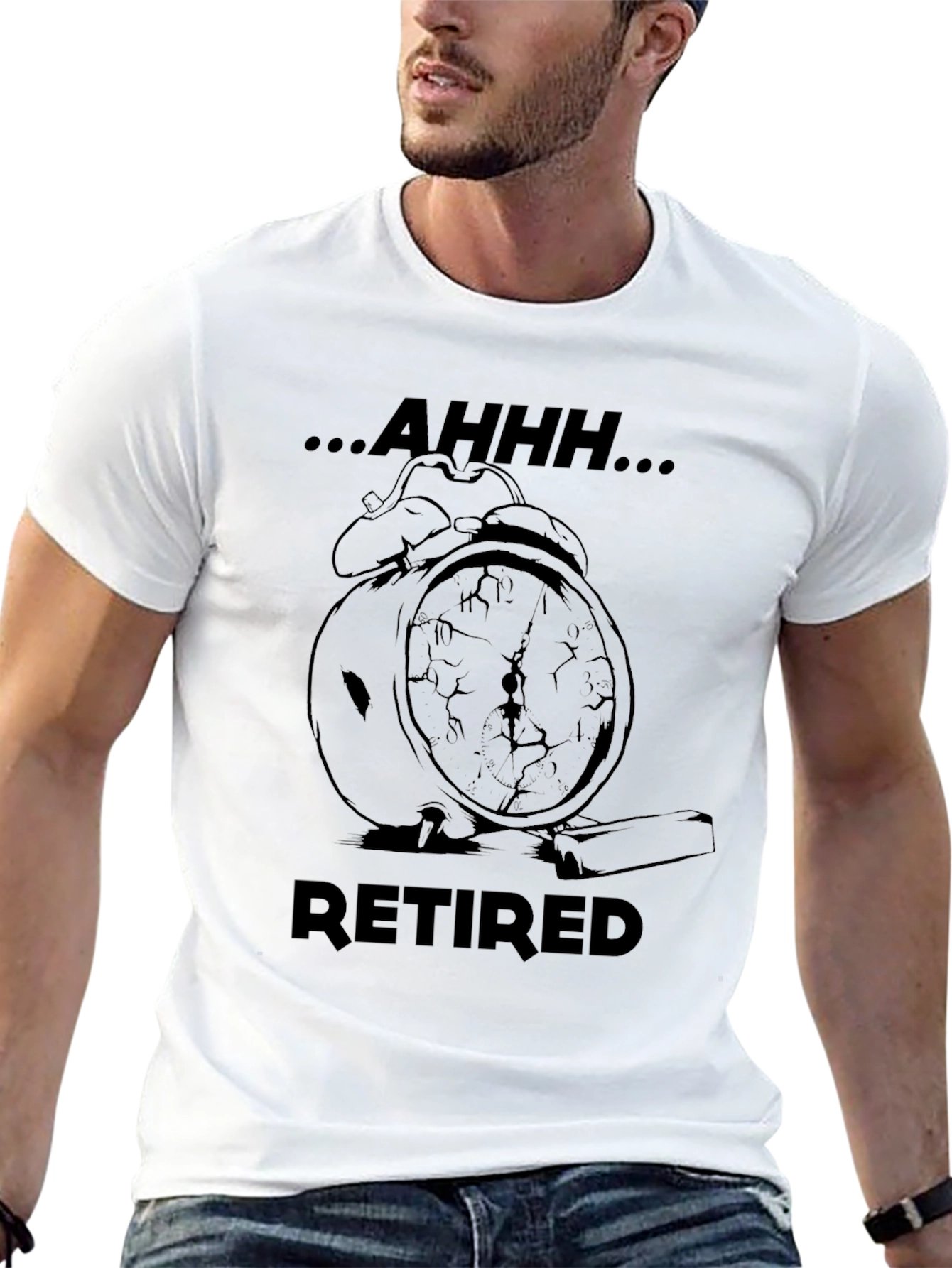 Black Relaxed Retired T-Shirt - Freedom From the Alarm Clock view 13