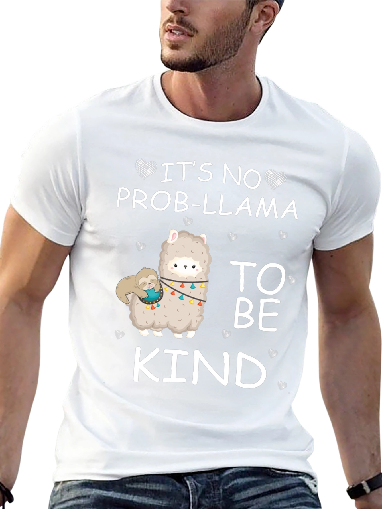 Black It's No Prob-Llama To Be Kind Graphic T-Shirt view 13
