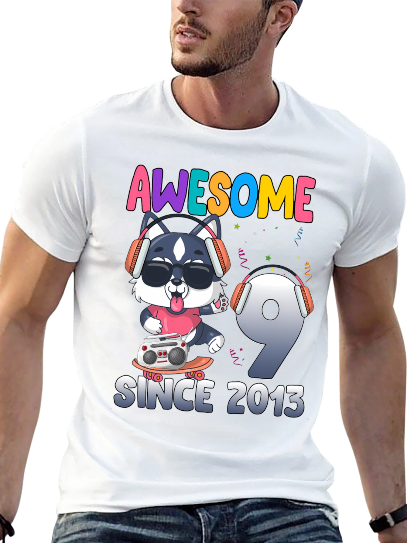 Black Awesome Since 2013 T-Shirt view 13