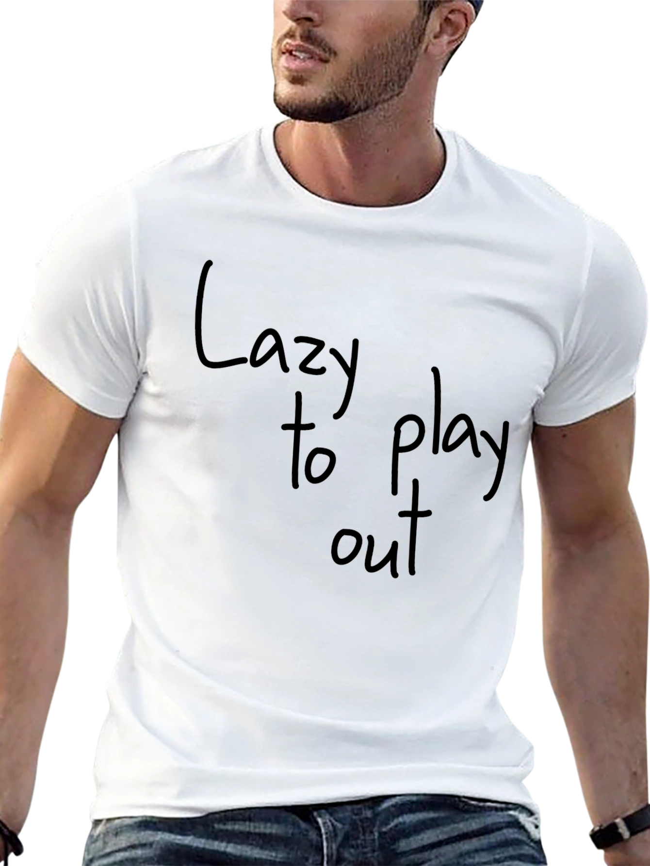 Black Lazy to Play Out Graphic T-Shirt view 13