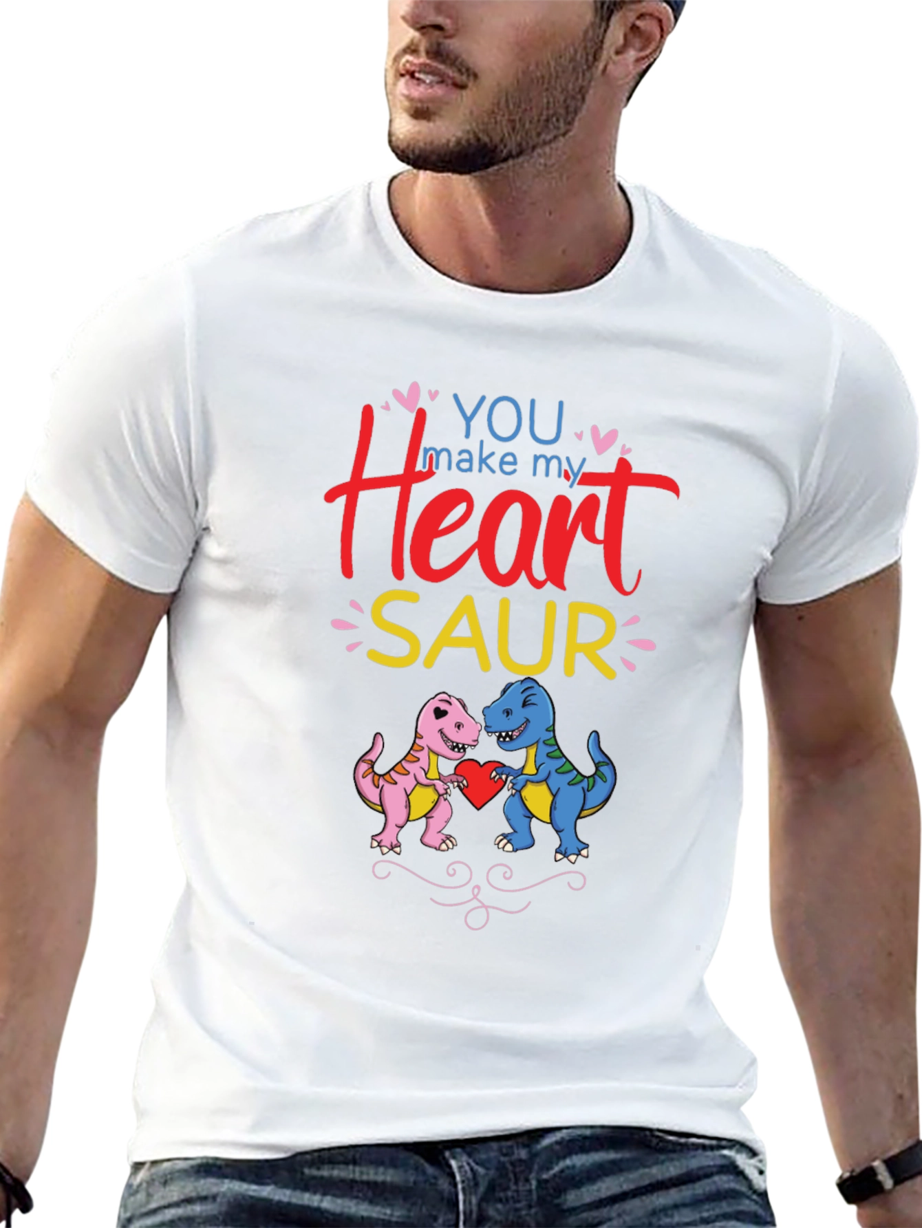 Black You Make My Heart Saur T-Shirt view 13