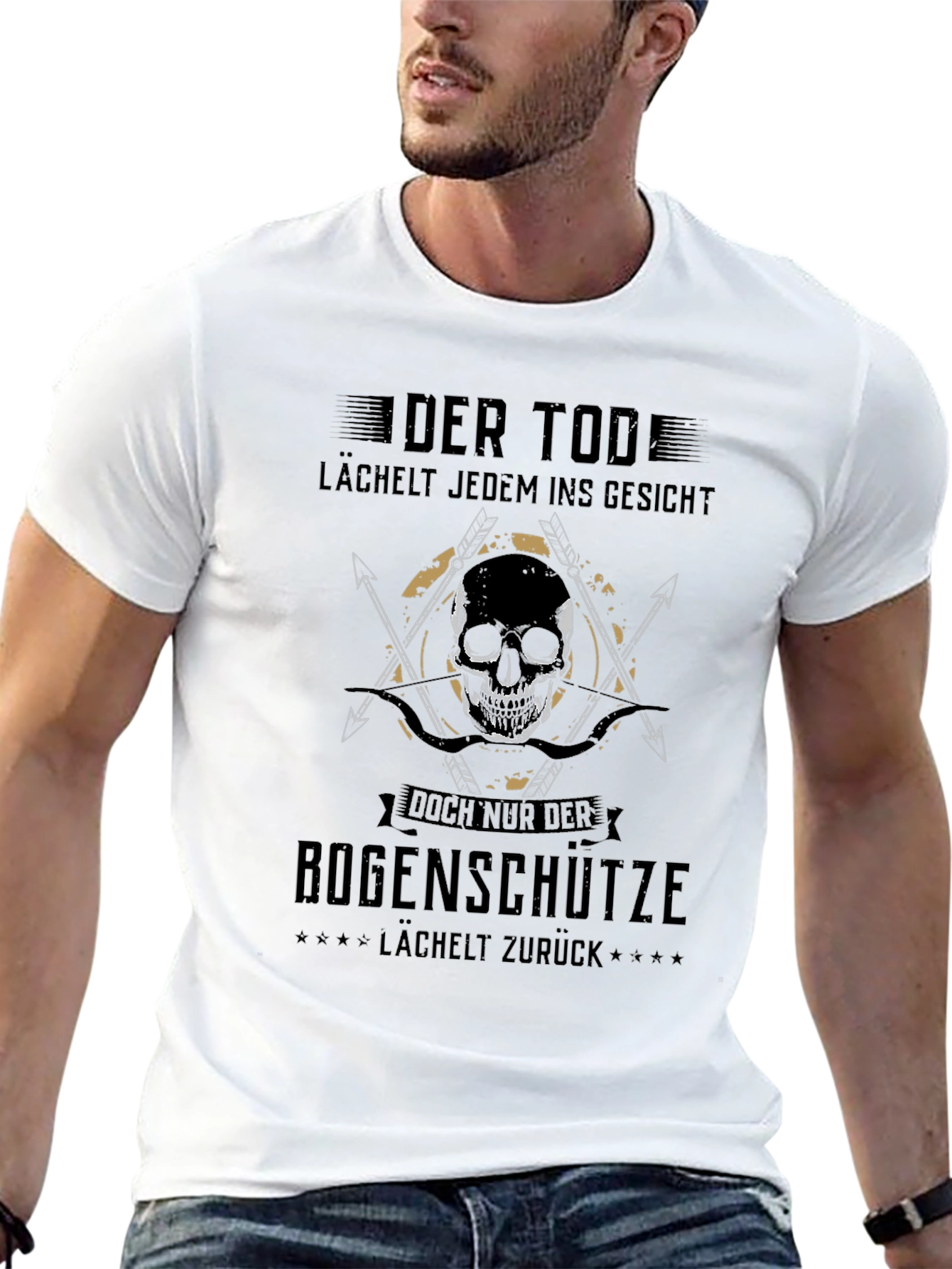 Black Der Tod Lächelt Archer T-Shirt view 13