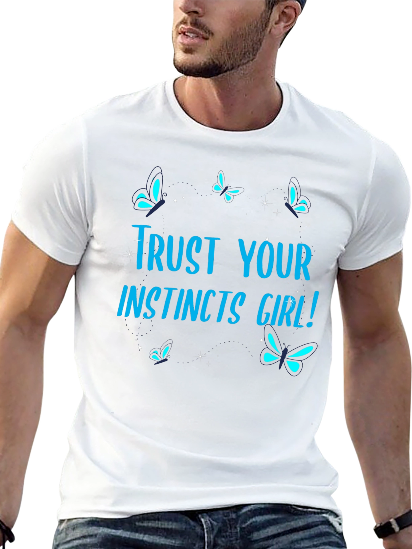 Black Trust Your Instincts Girl! Graphic Tee view 13