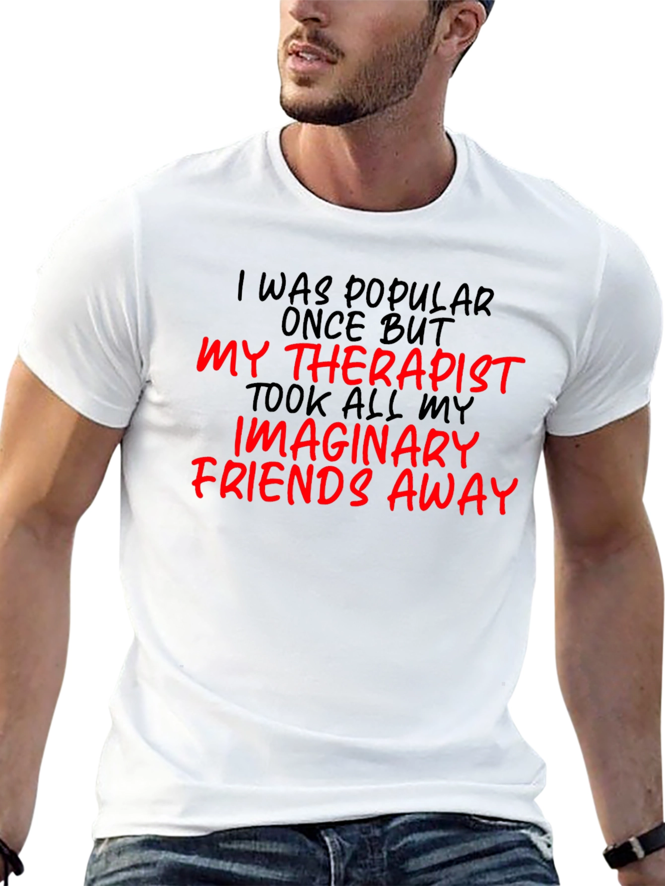 Black Funny Therapist Imaginary Friends T-Shirt view 13