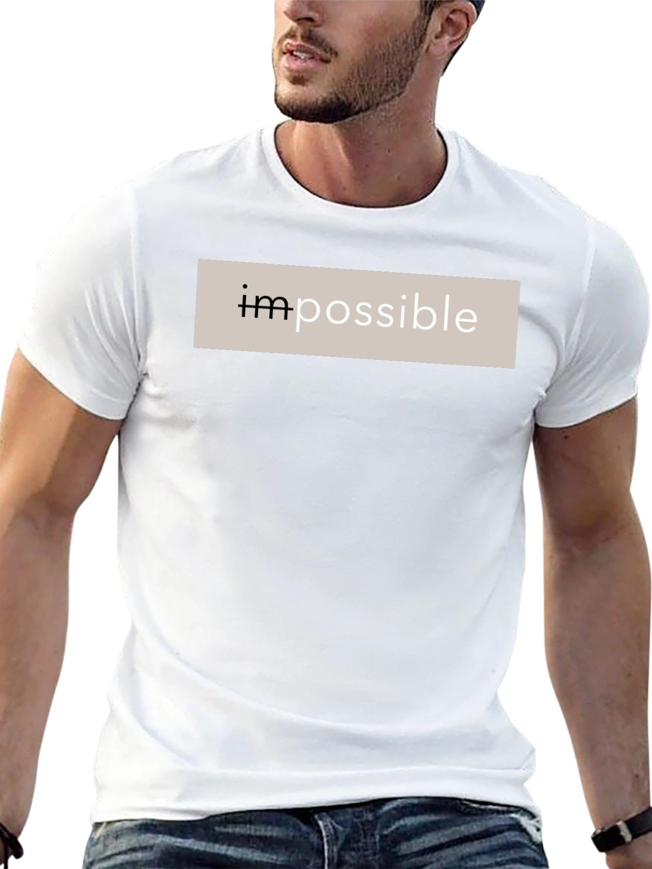 Black Impossible Black Cotton Graphic Tee view 13