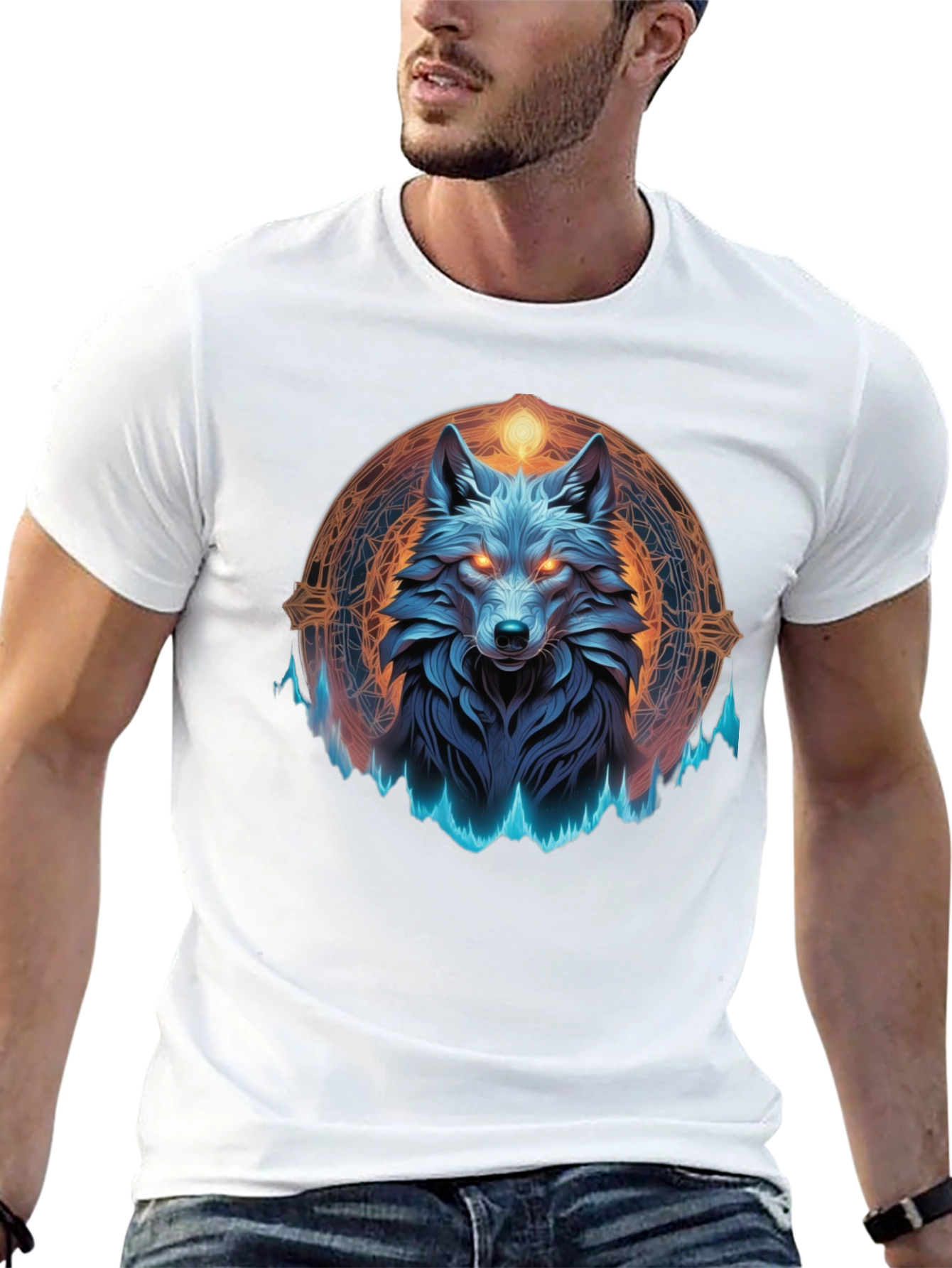 Black Mystic Wolf Graphic Tee - Black T-Shirt view 13