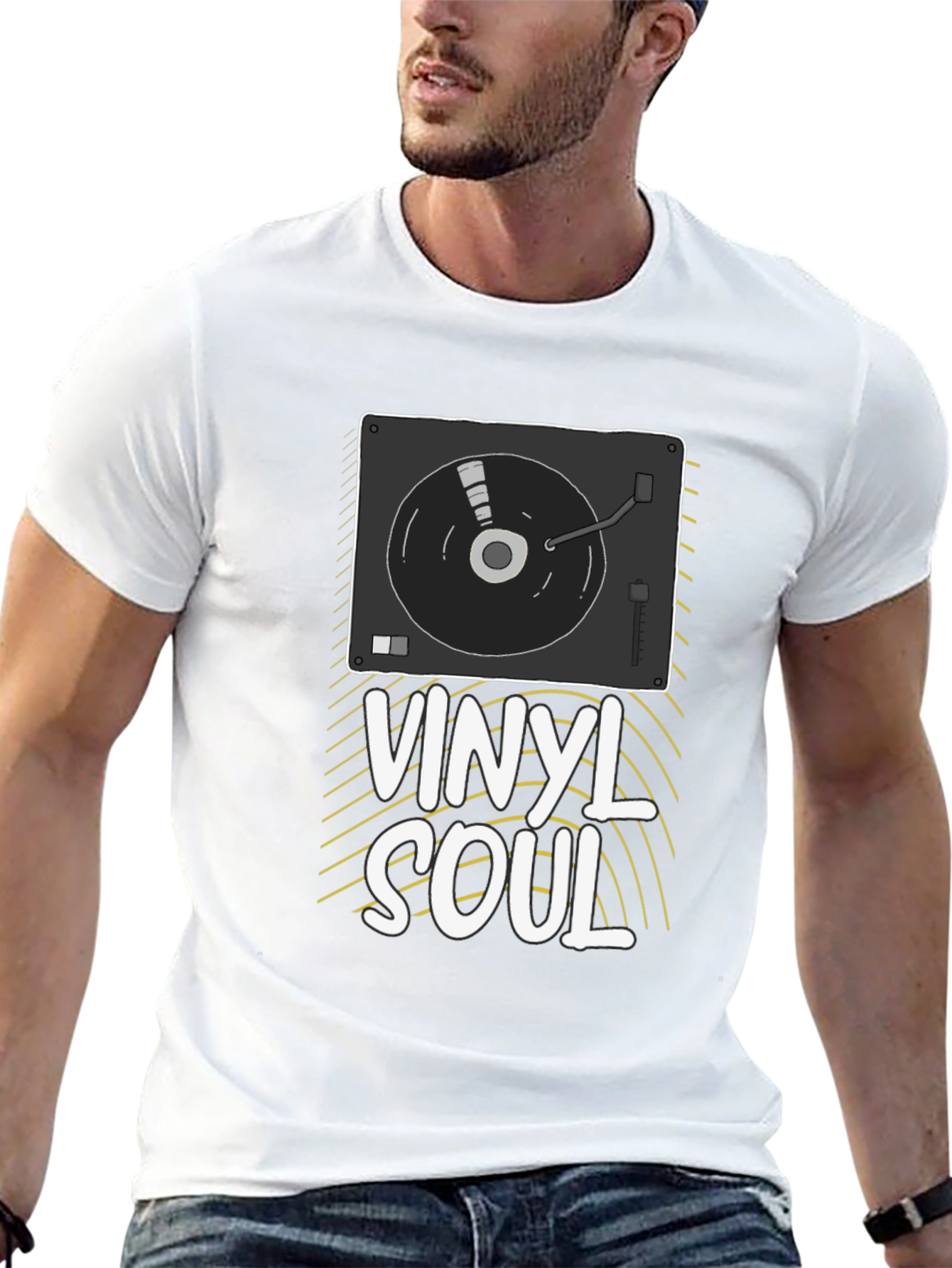 Black Vinyl Soul Graphic Tee - Music Lover T-Shirt view 13