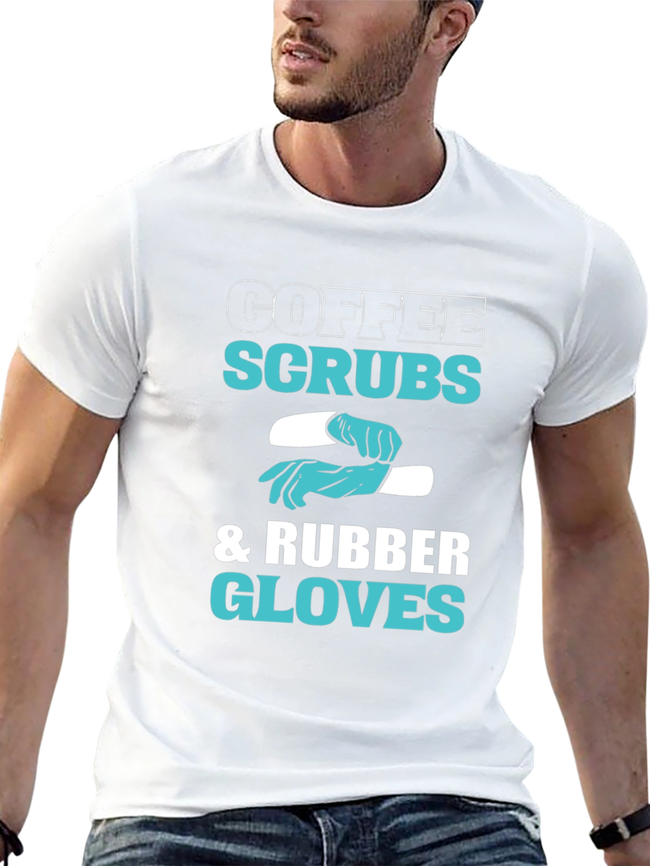 Black Coffee Scrubs & Rubber Gloves Graphic T-Shirt view 13