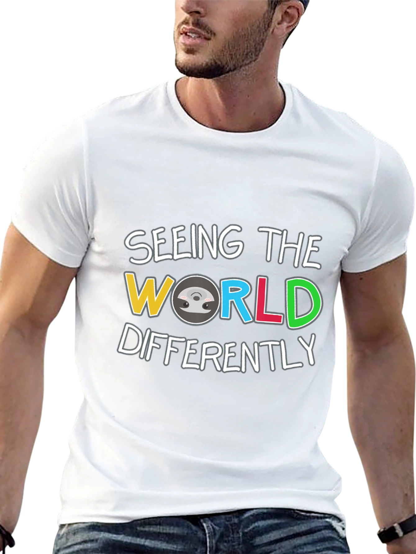 Black Seeing The World Differently T-Shirt view 13