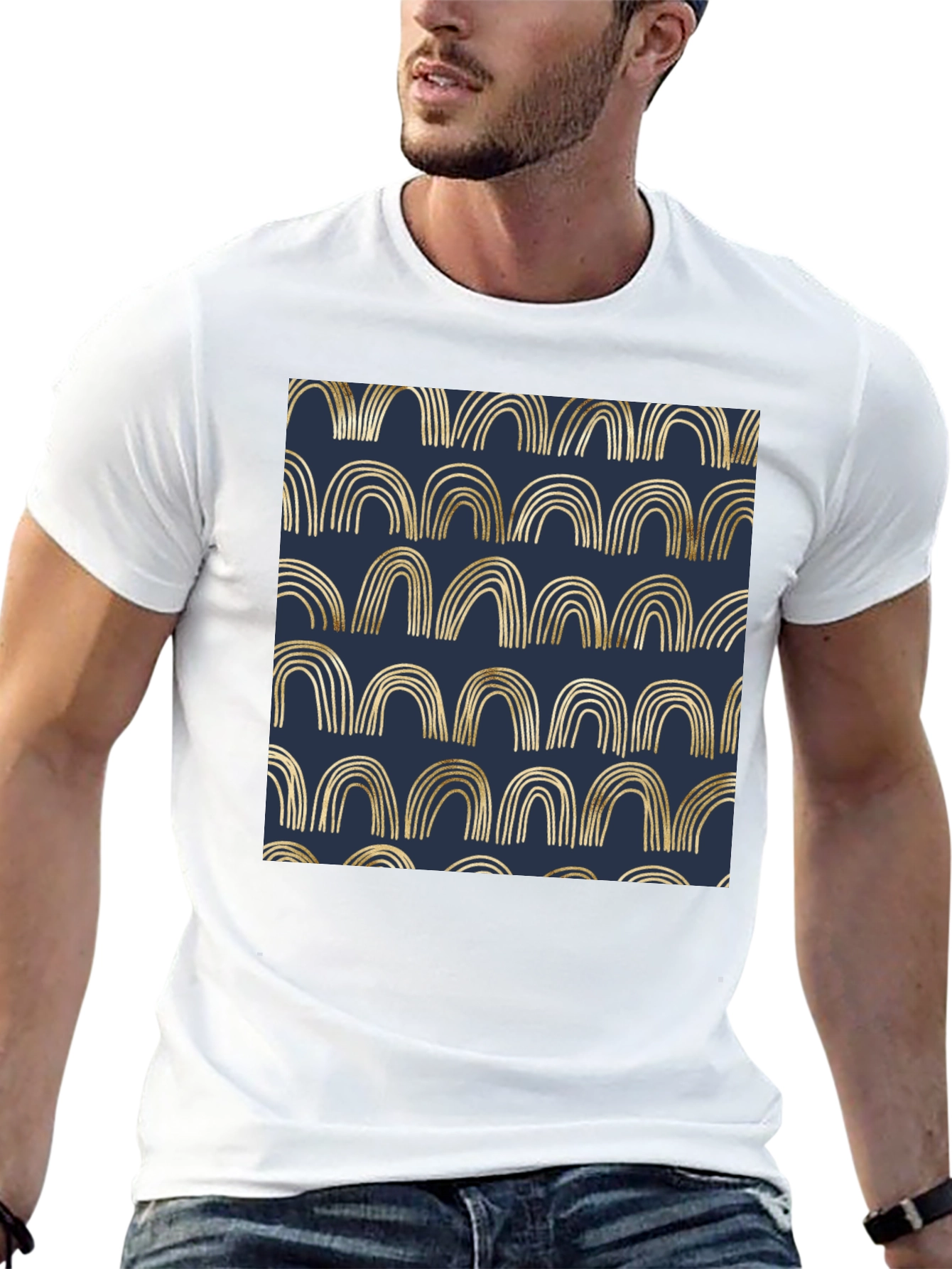 Black Gold Arches Graphic Black T-Shirt view 13