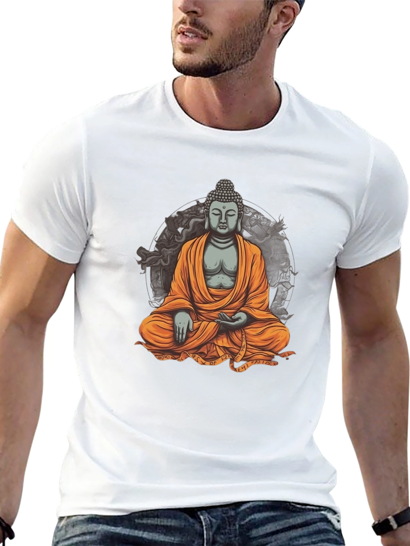 Black Buddha Graphic Black T-Shirt view 13